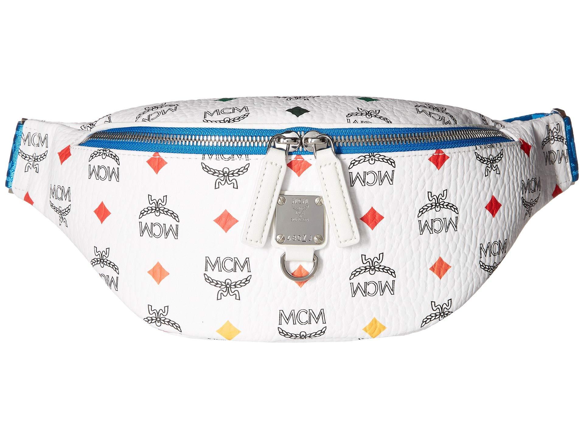 mcm fanny pack white
