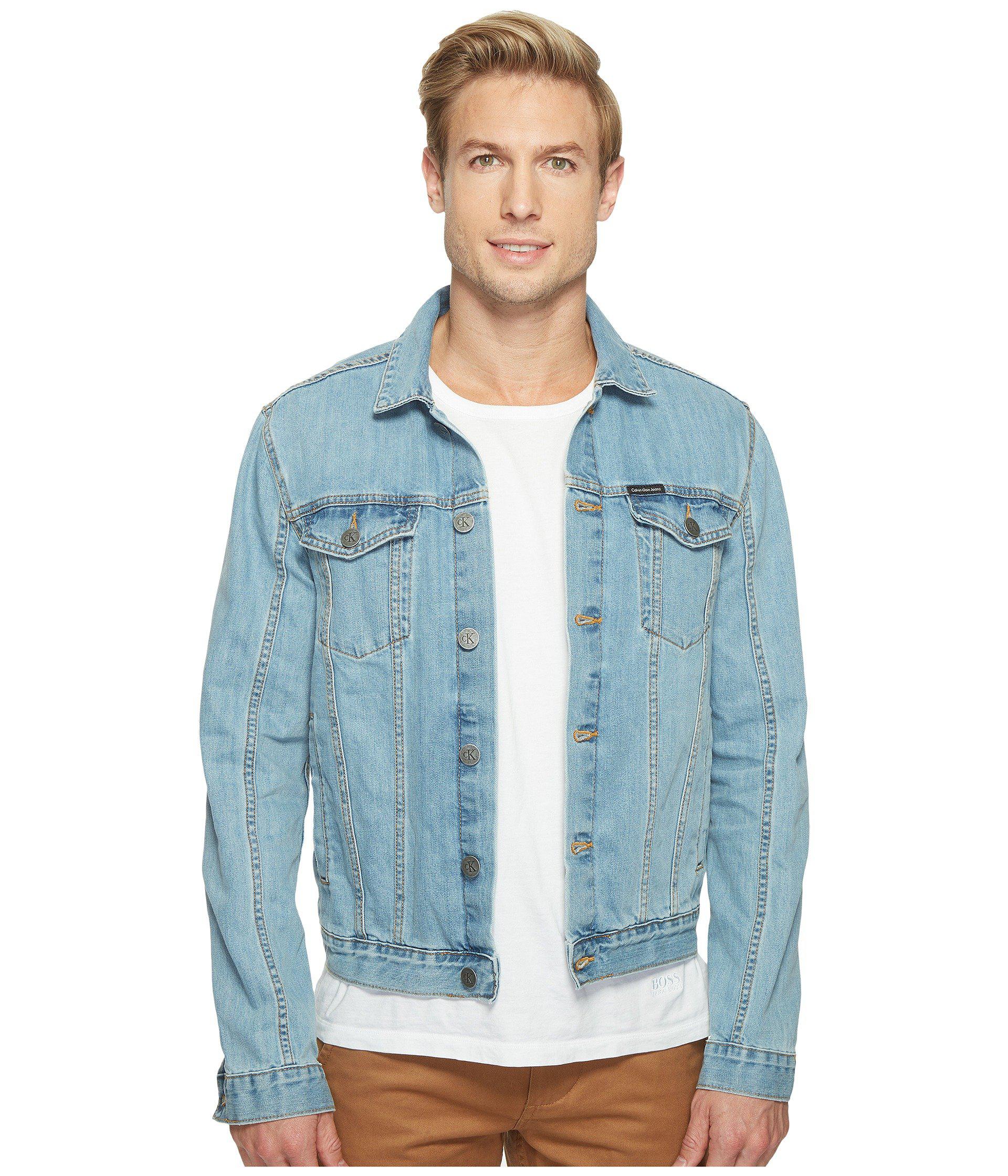 Calvin Klein Denim Light Wash Jean Jacket (light Wash) Coat in Blue for ...