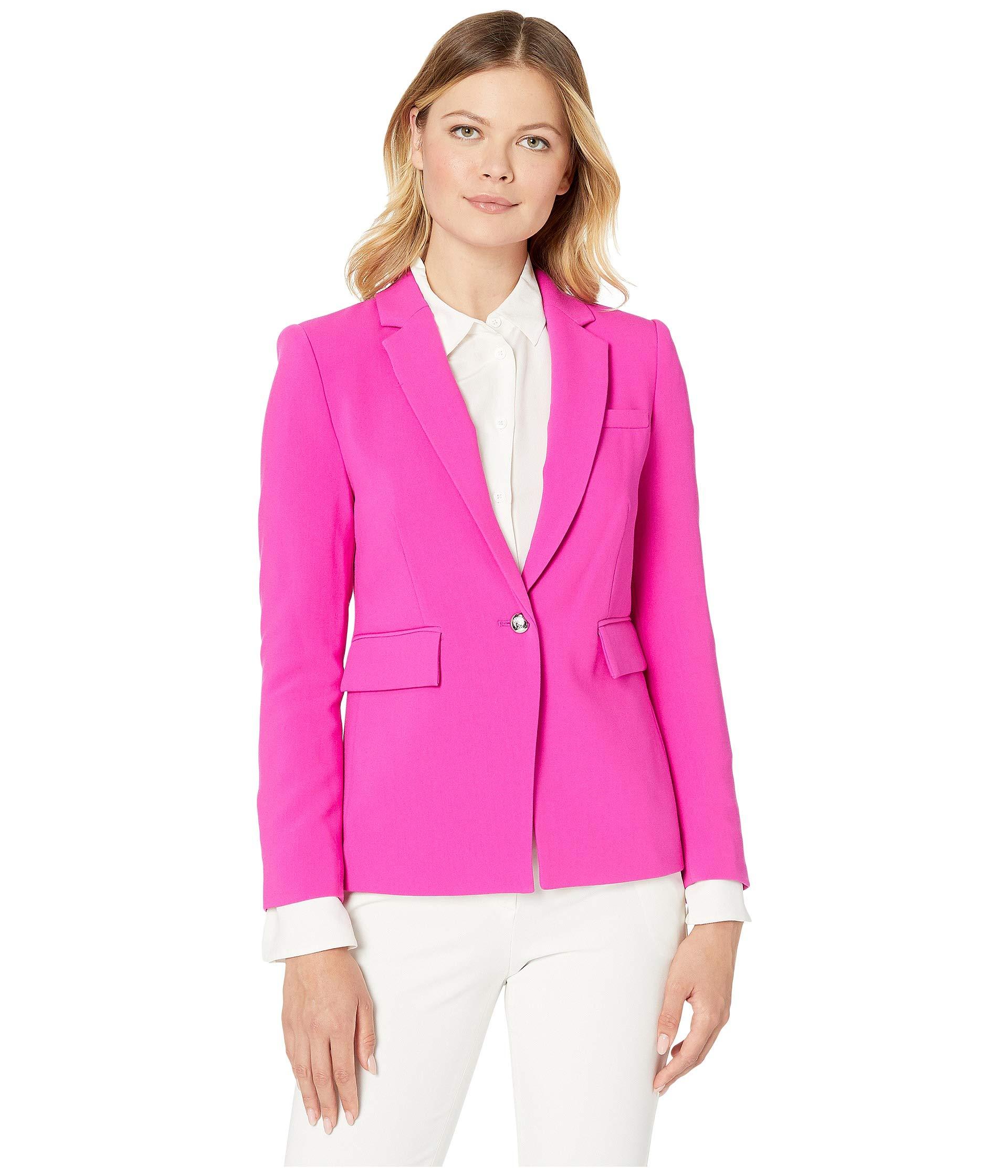 Vince Camuto Synthetic Bi-stretch Crepe Notch Collar Blazer in Pink - Lyst