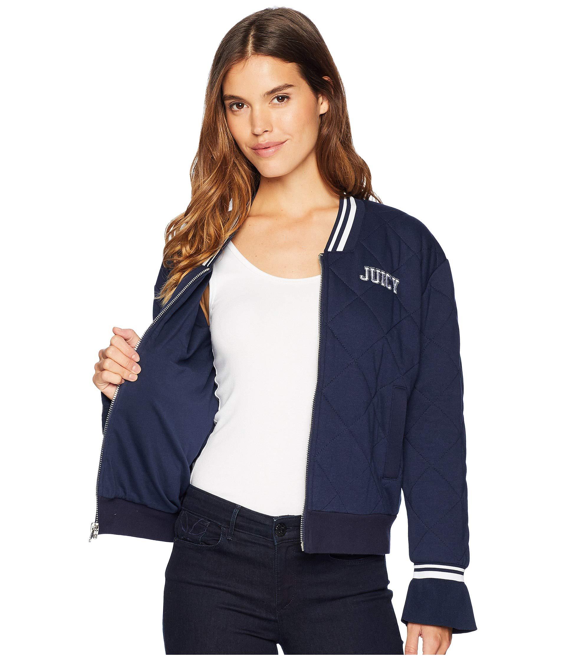 Juicy Couture Cotton Quilted Terry Bomber Jacket (regal) Clothing in ...