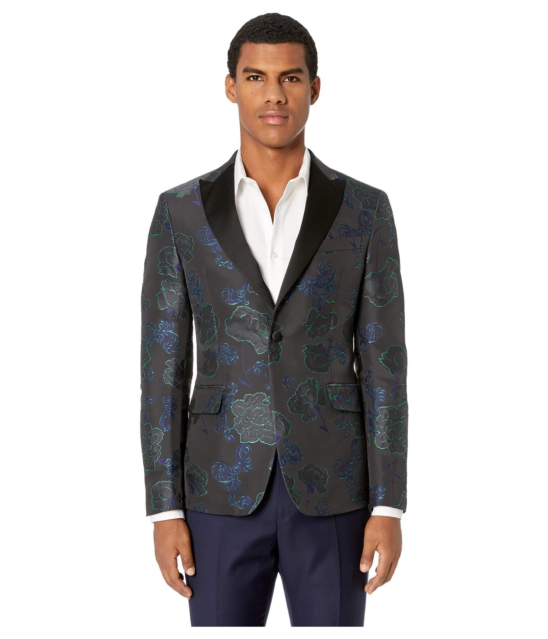Versace Synthetic Brocade Tuxedo Jacket (blue Navy/grey/green) Coat for ...