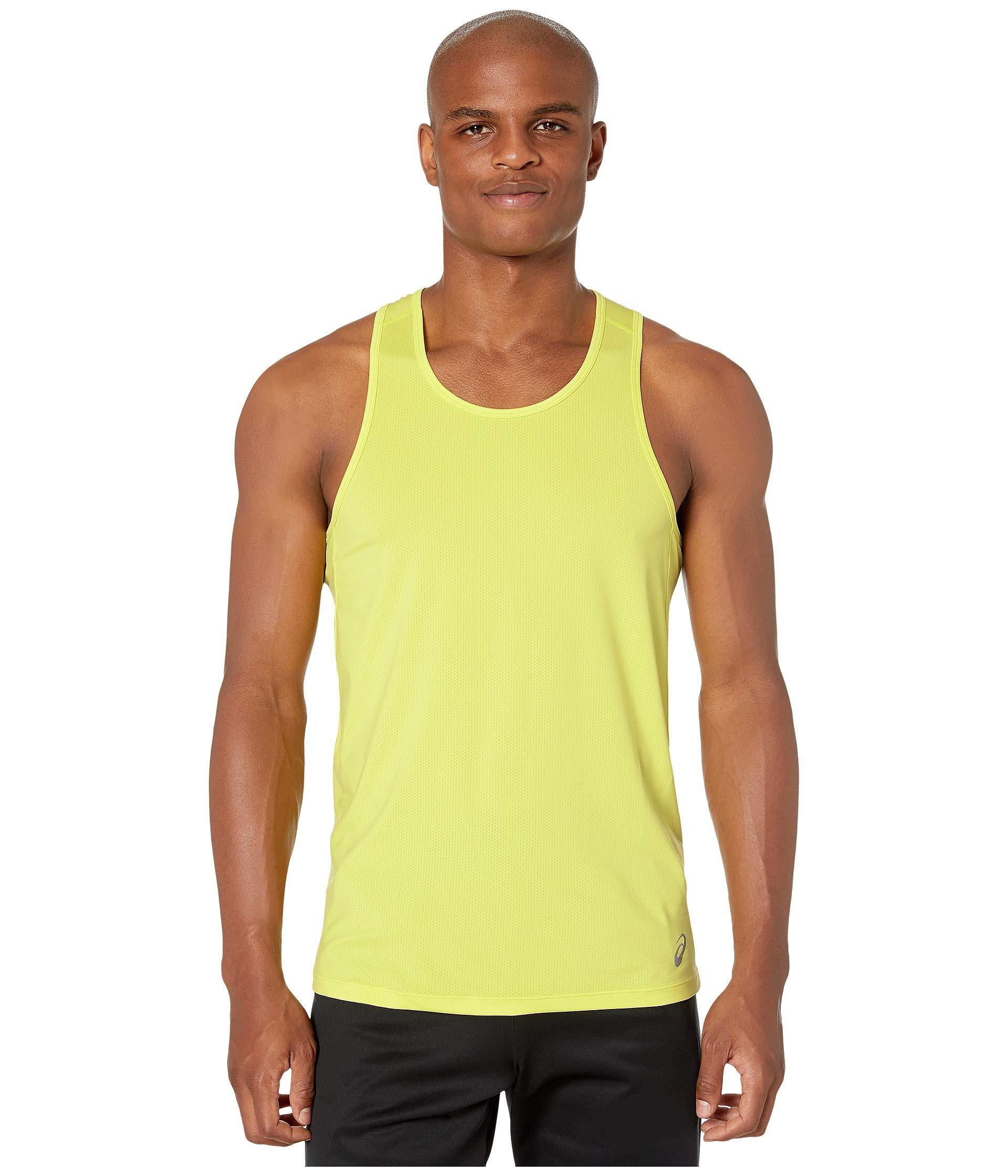 Asics Synthetic Run Singlet in Yellow for Men - Lyst