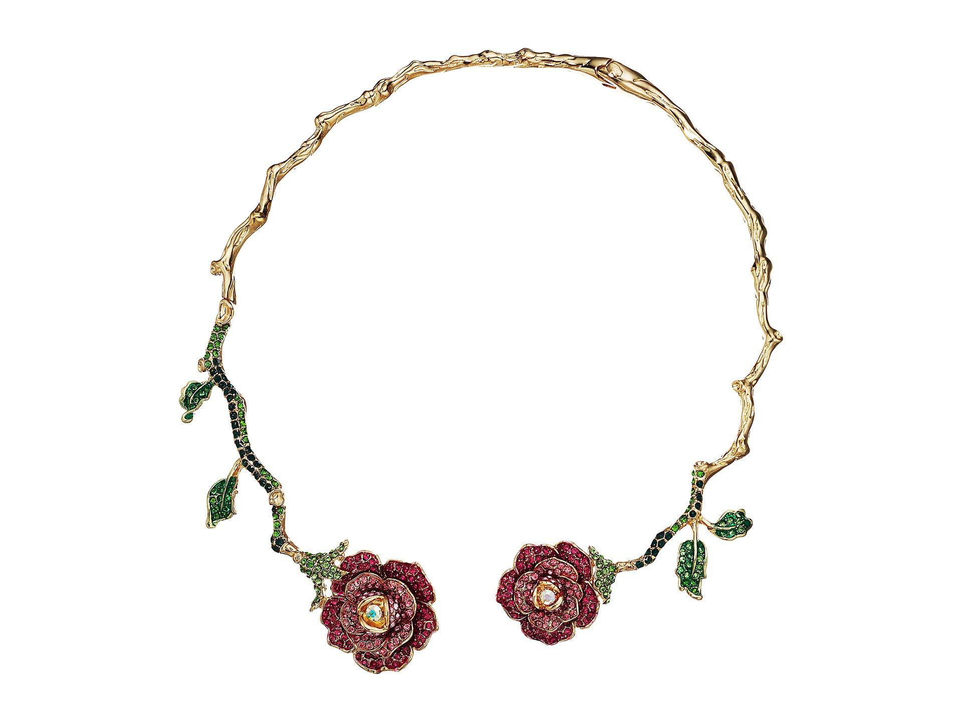 Enchanted Rose Hinged Collar Necklace 