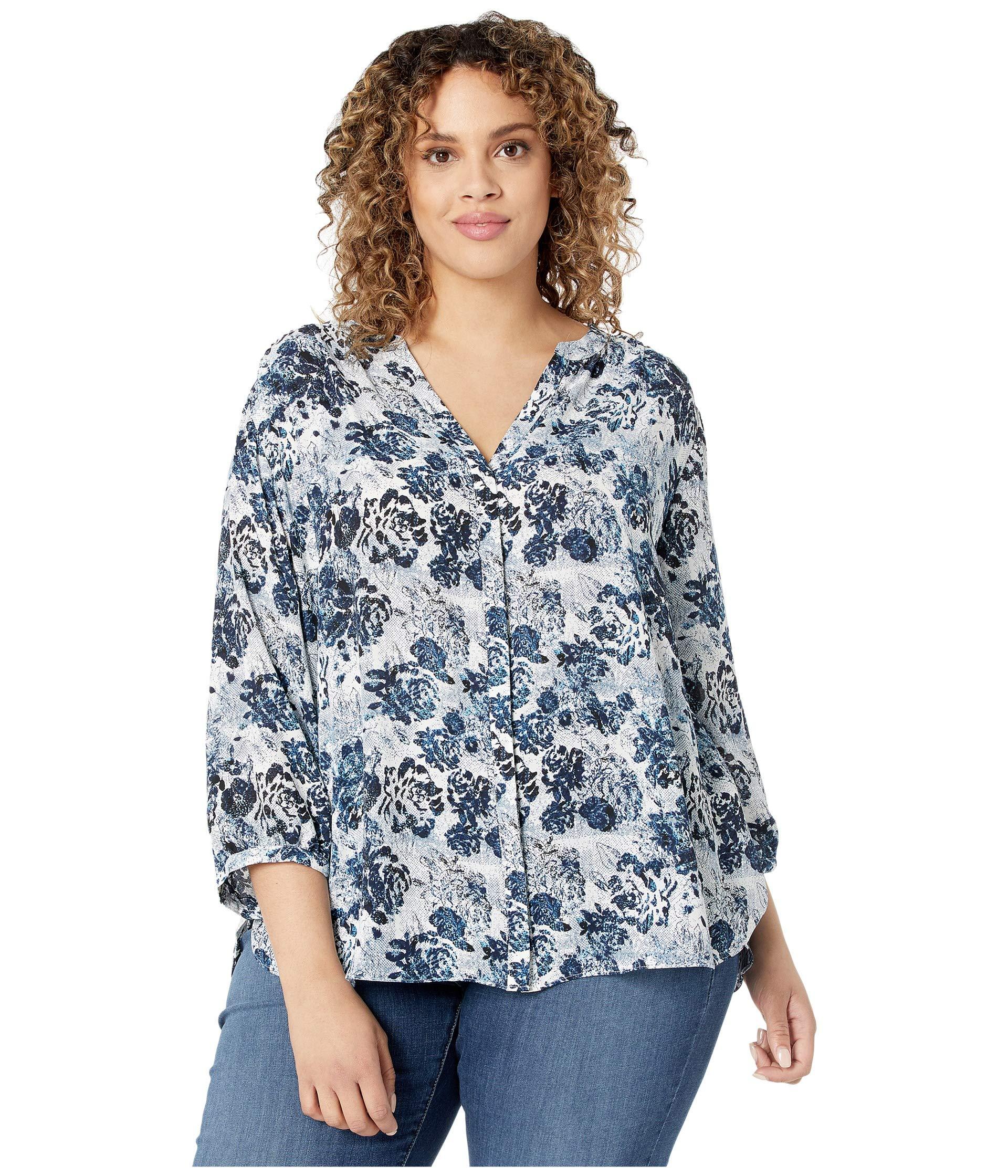 NYDJ Synthetic Plus Size Pintuck Blouse - Save 50% - Lyst