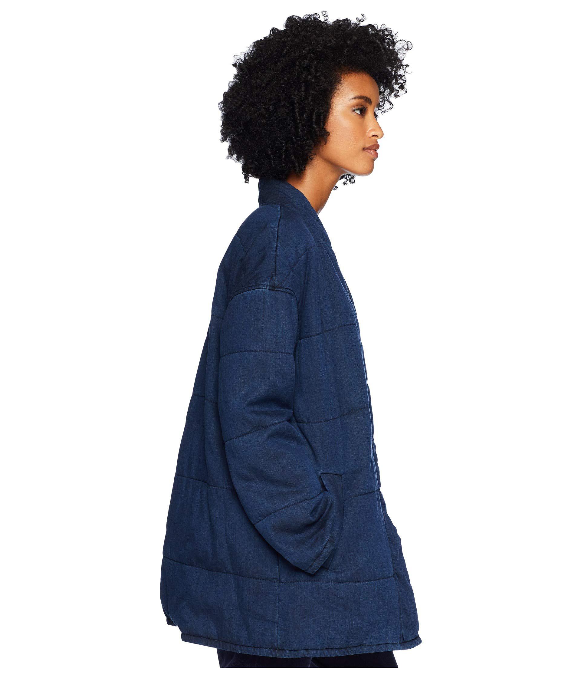 eileen fisher quilted denim jacket