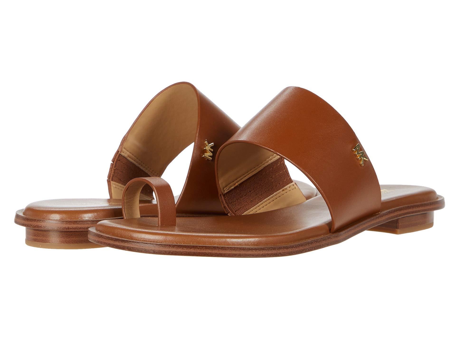 MICHAEL Kors Leather August Sandal in Brown - Lyst