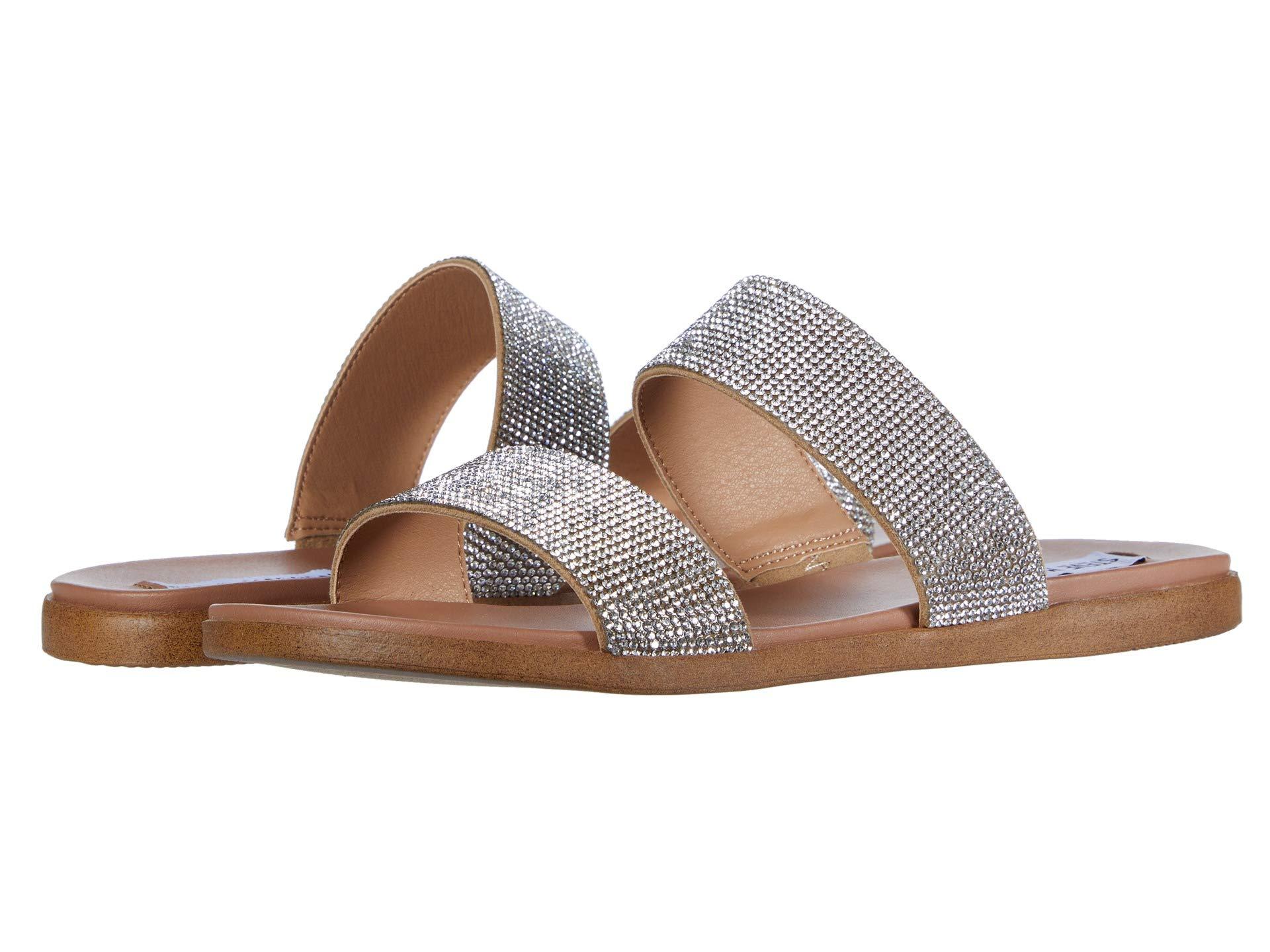 Steve Madden Dual-r Flat Sandal in Metallic | Lyst