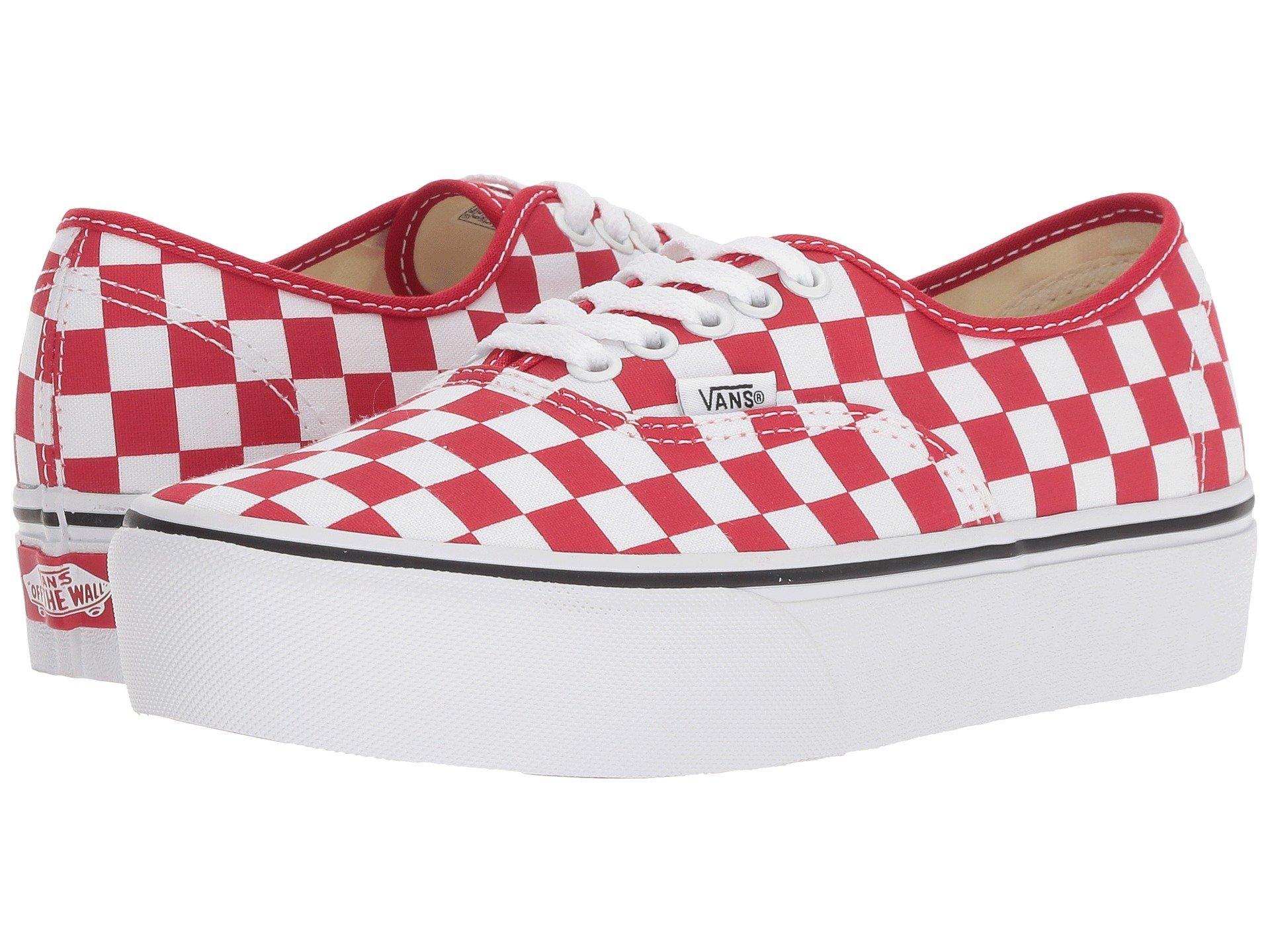 vans red platform shoes
