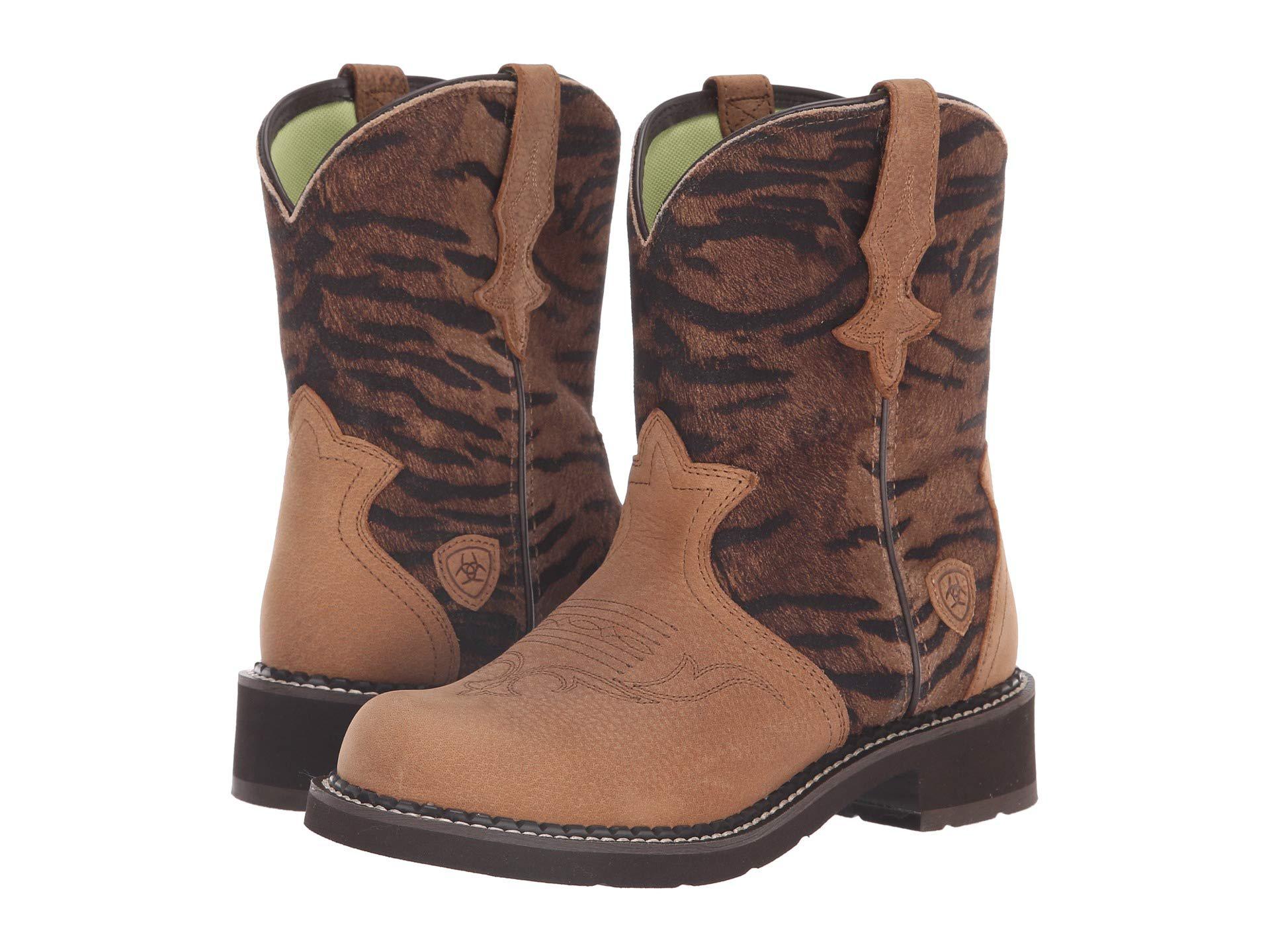 Ariat Fatbaby Heritage Trio (tan/vintage Tiger Print) Cowboy Boots in Brown  | Lyst