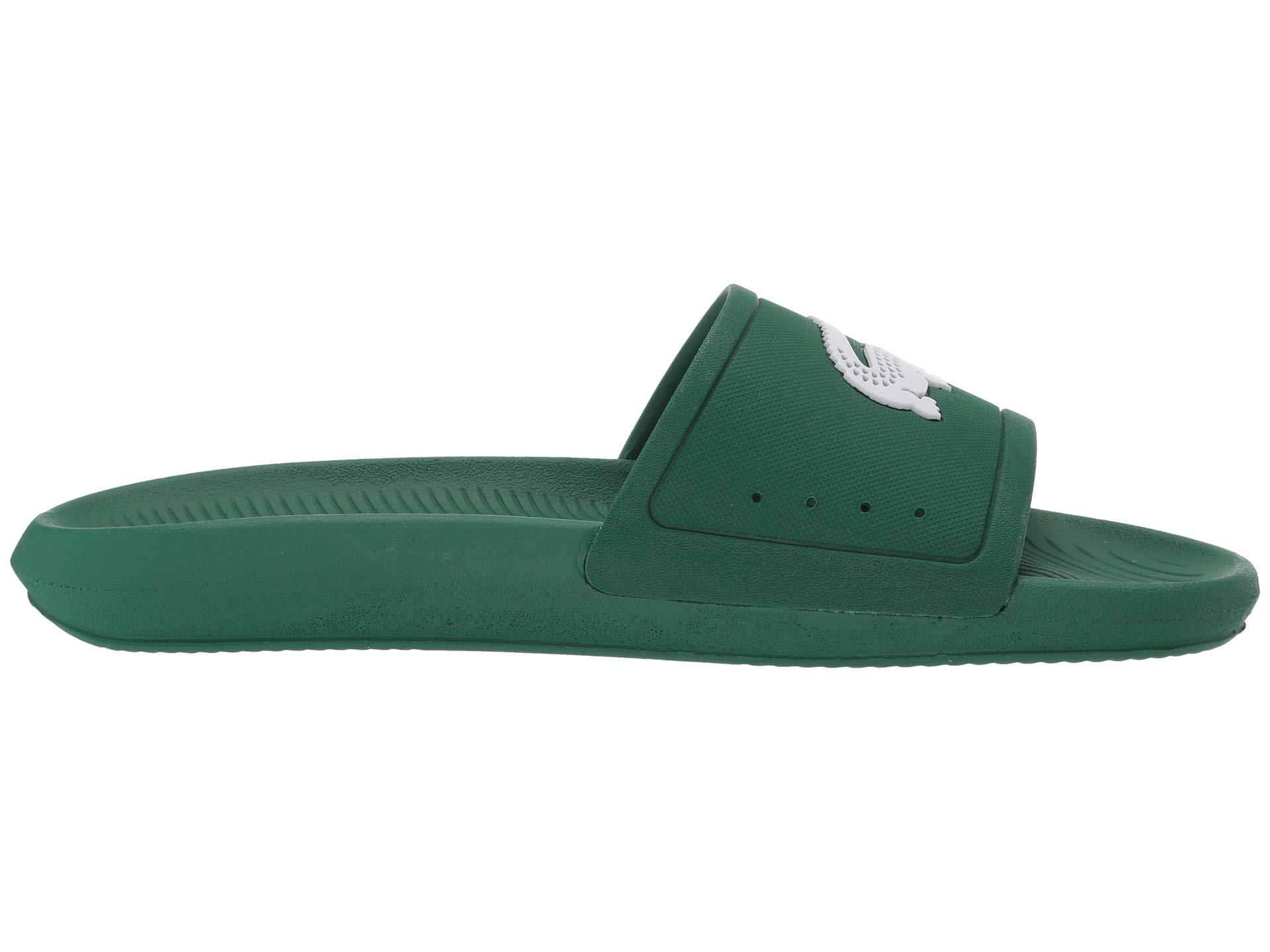 mens white lacoste sliders