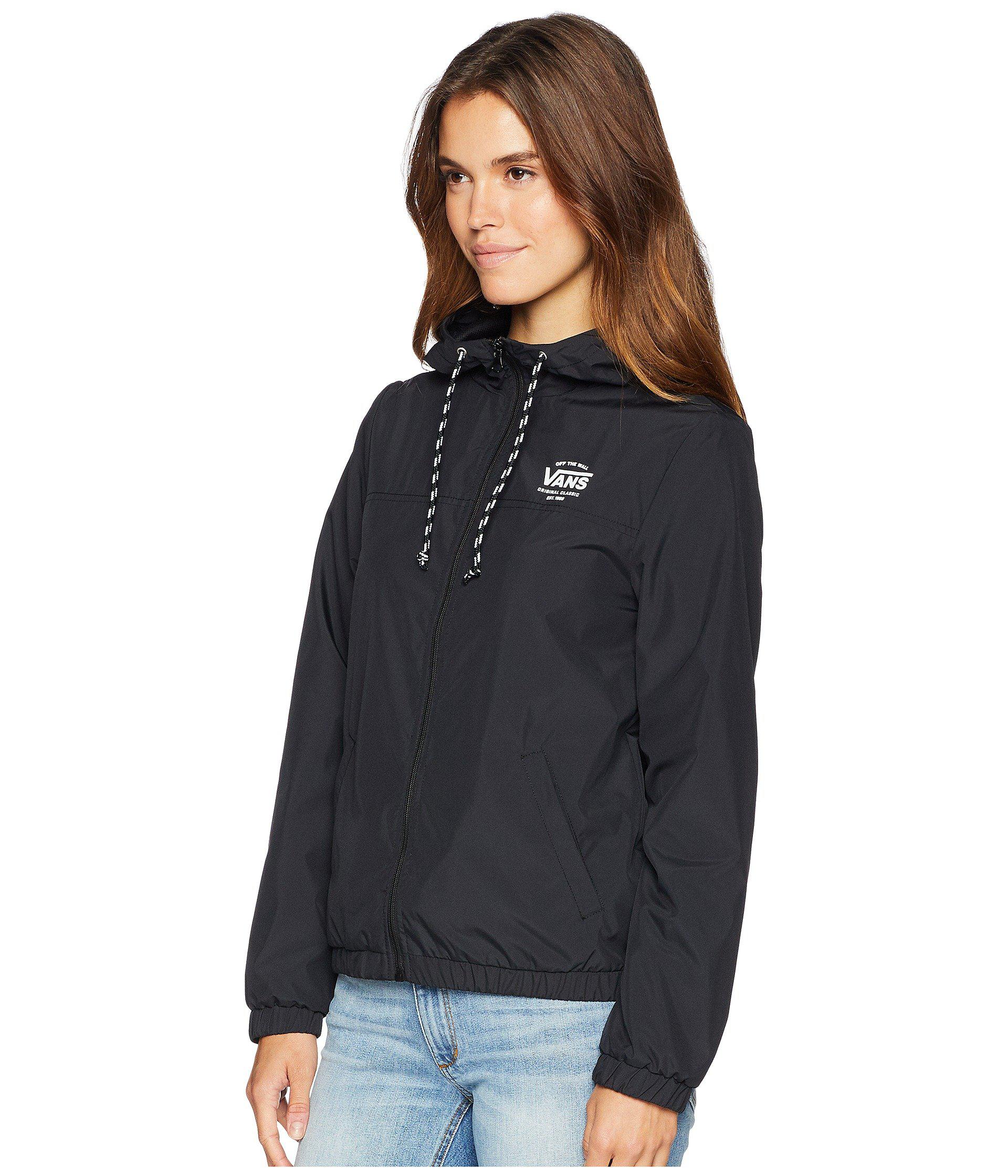 vans kastle black womens windbreaker jacket