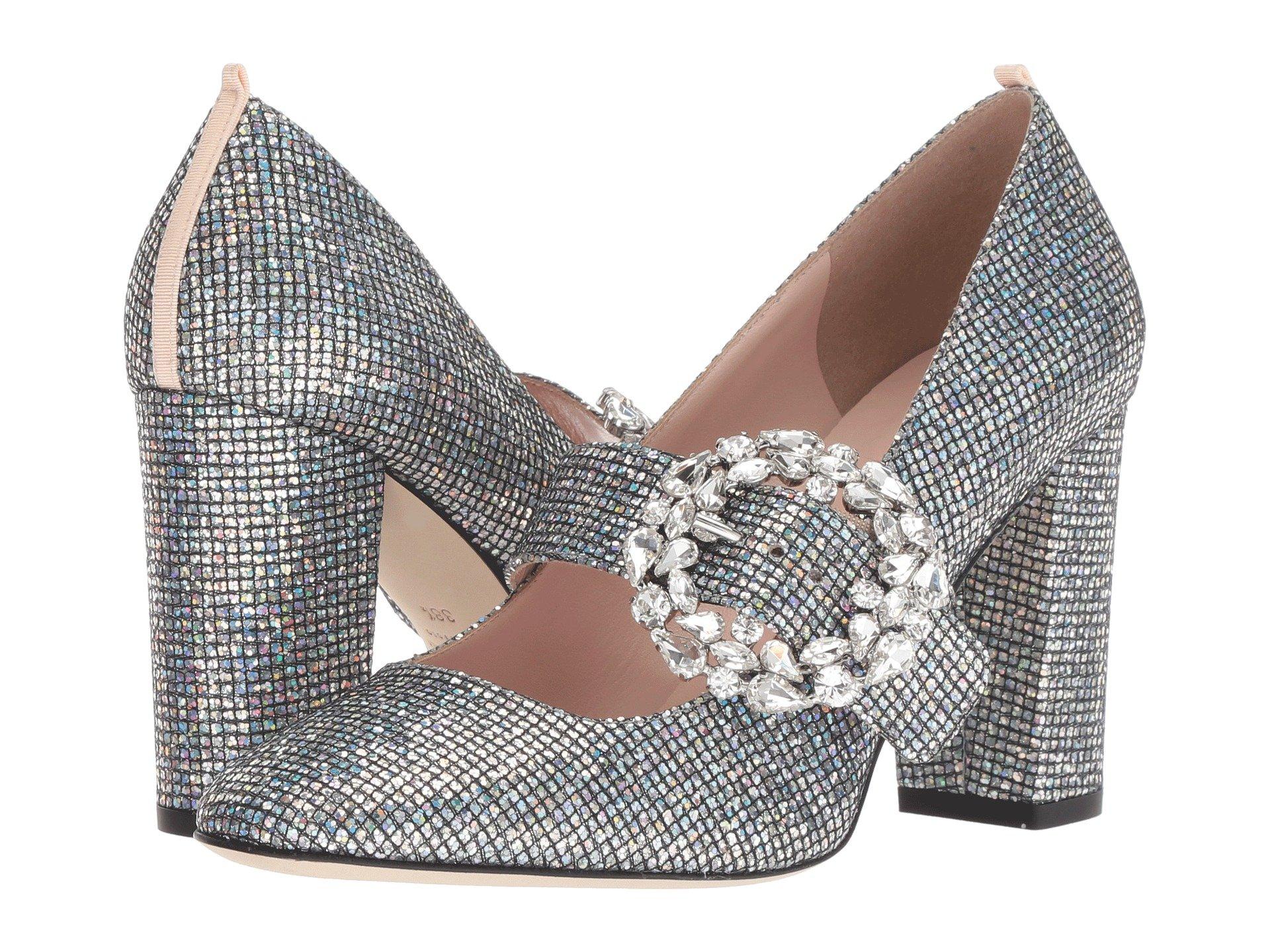 SJP by Sarah Jessica Parker Leather Celine Glitter Mary-jane Heels in Silver  (Metallic) - Save 63% - Lyst