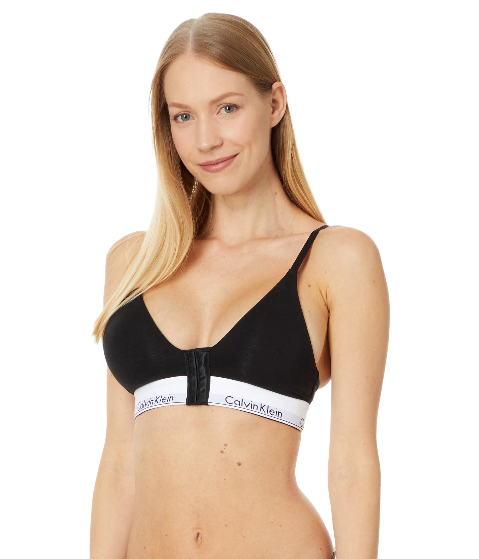 Calvin Klein Modern Cotton Lightly Lined Triangle Recovery Bra in Black