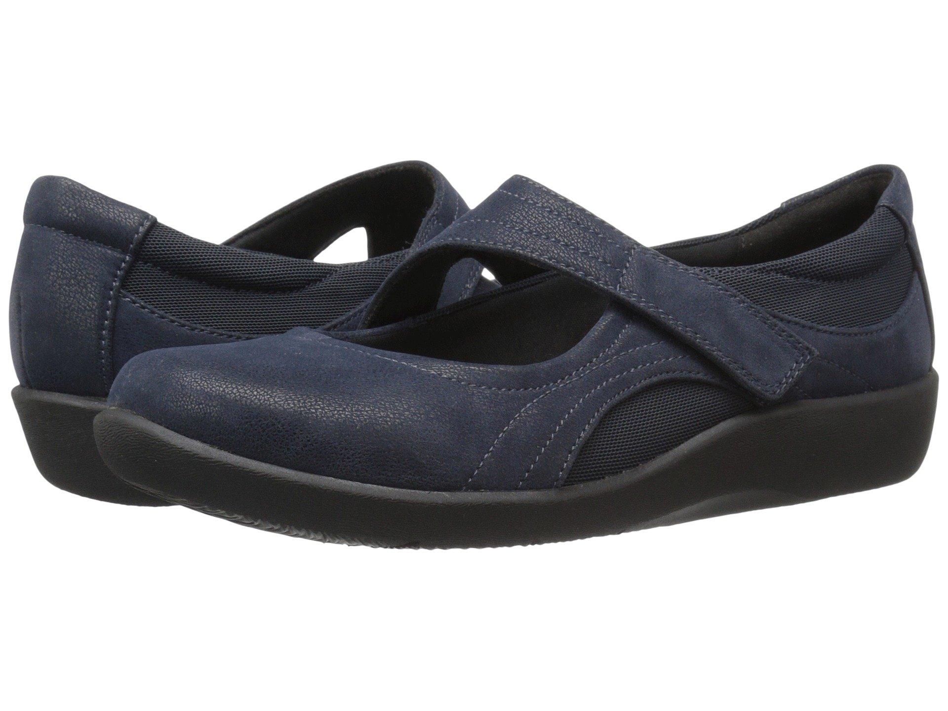 clarks blue flat shoes