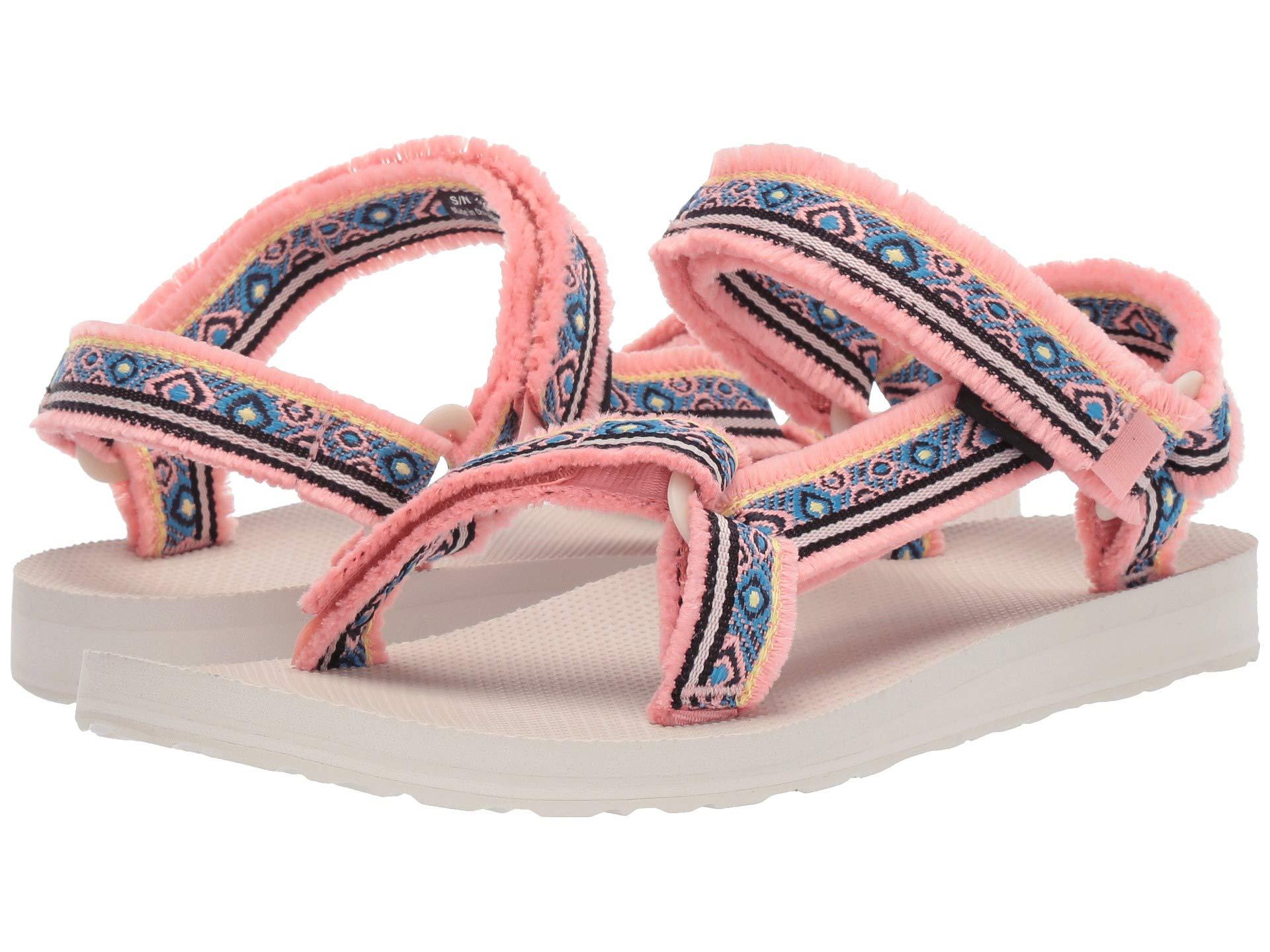 teva original universal sandals geometric pink fringe