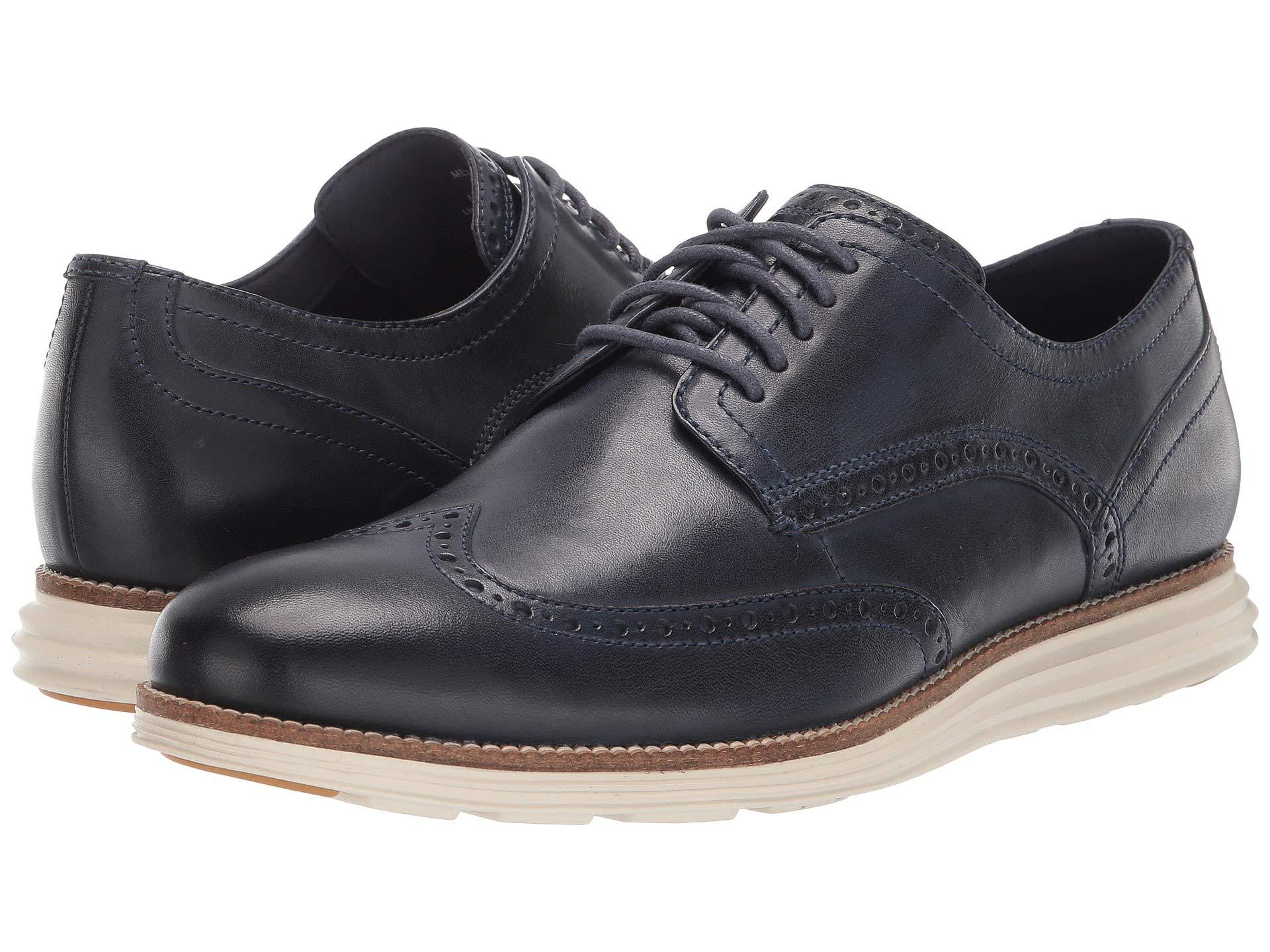Cole Haan Wool Original Grand Shortwing in Navy Leather/Ivory (Blue ...