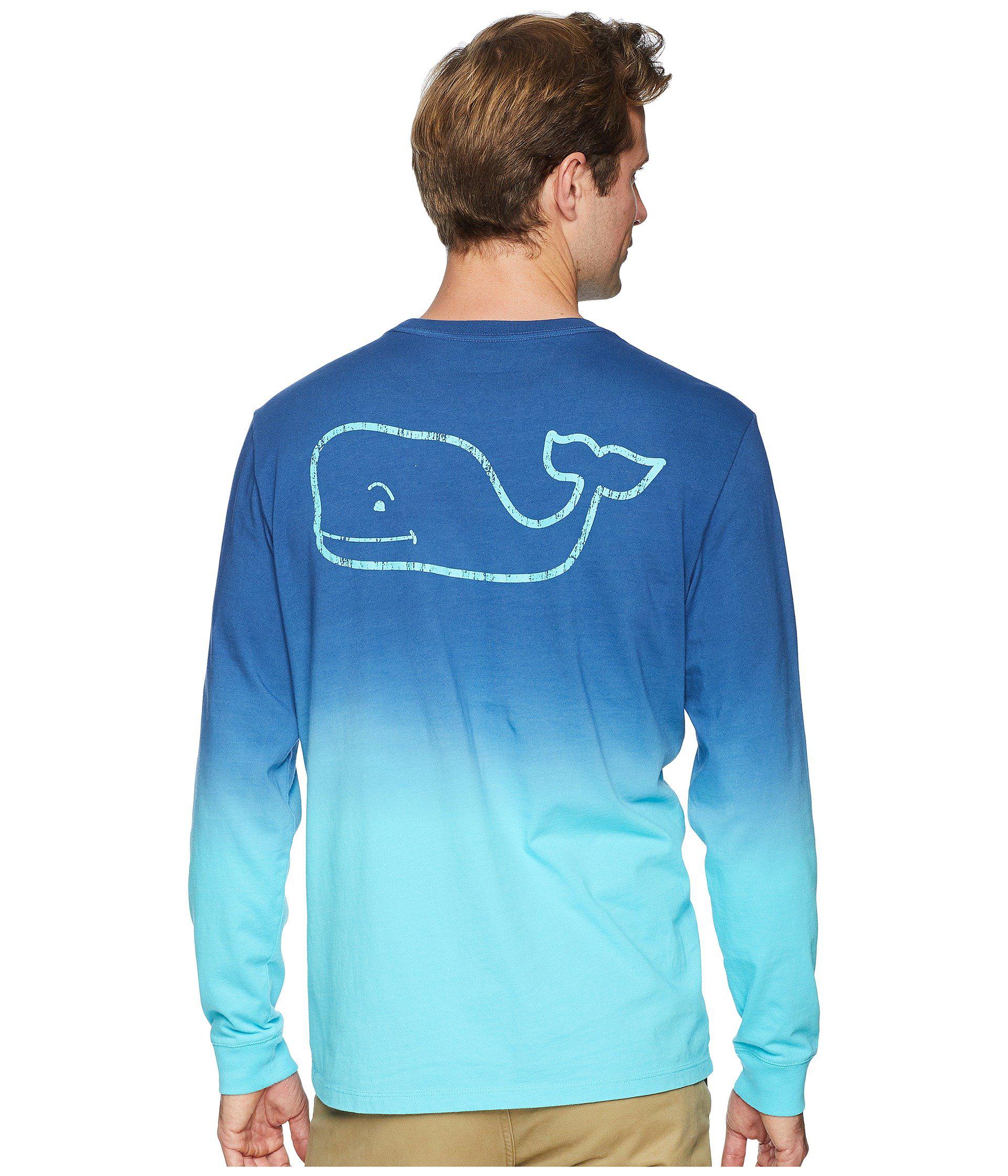 Vineyard Vines Cotton Long Sleeve Dip-dyed Two-tone Whale Pocket Tee ...