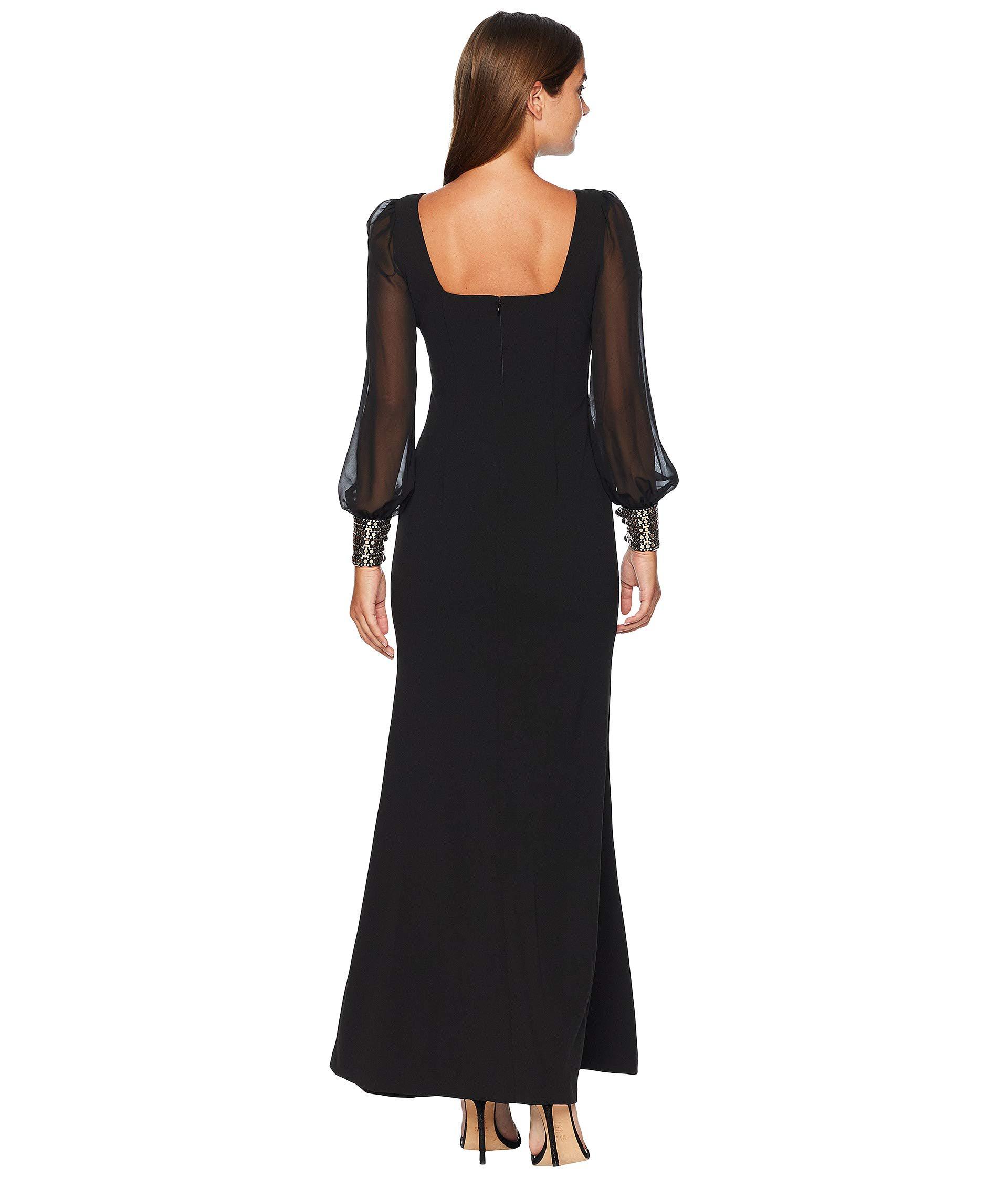 Calvin Klein Black Floor Length Chiffon Dress