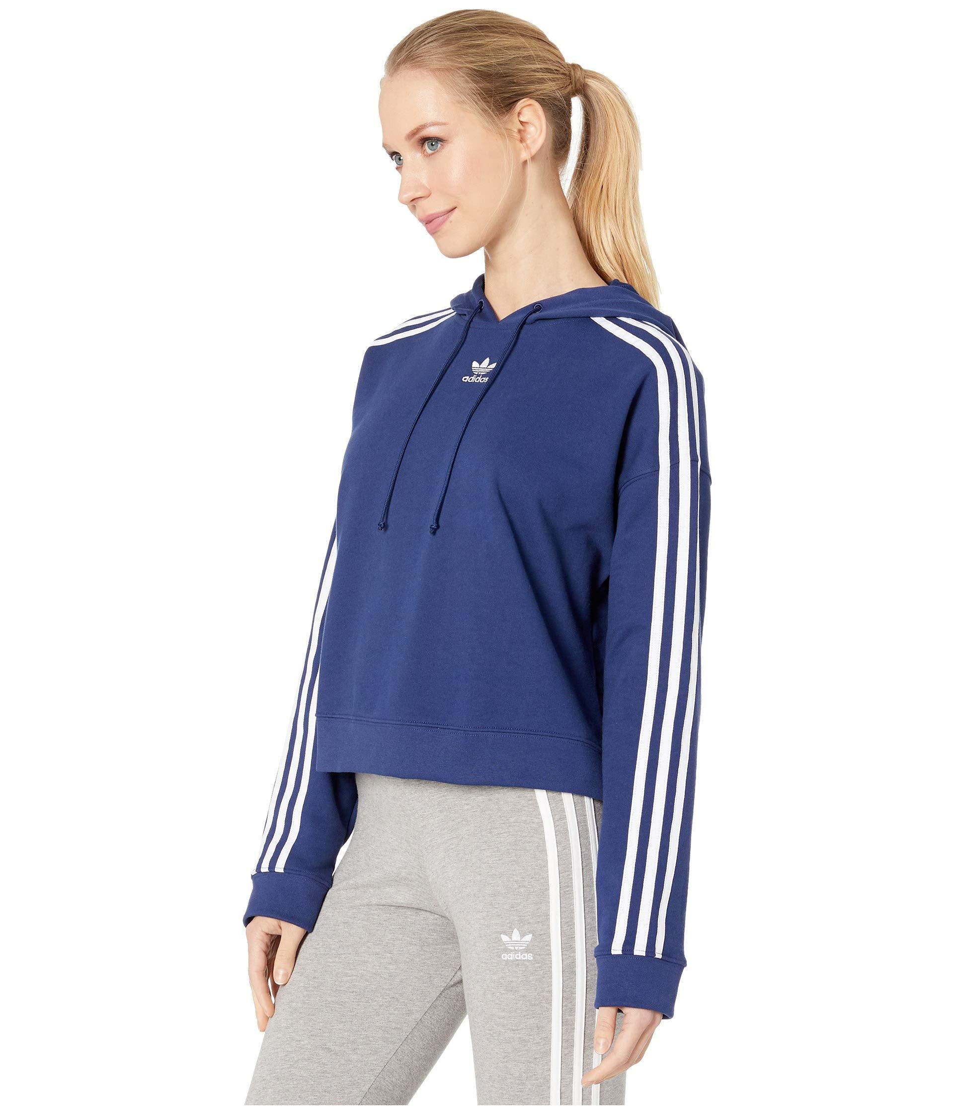 adidas blue cropped hoodie