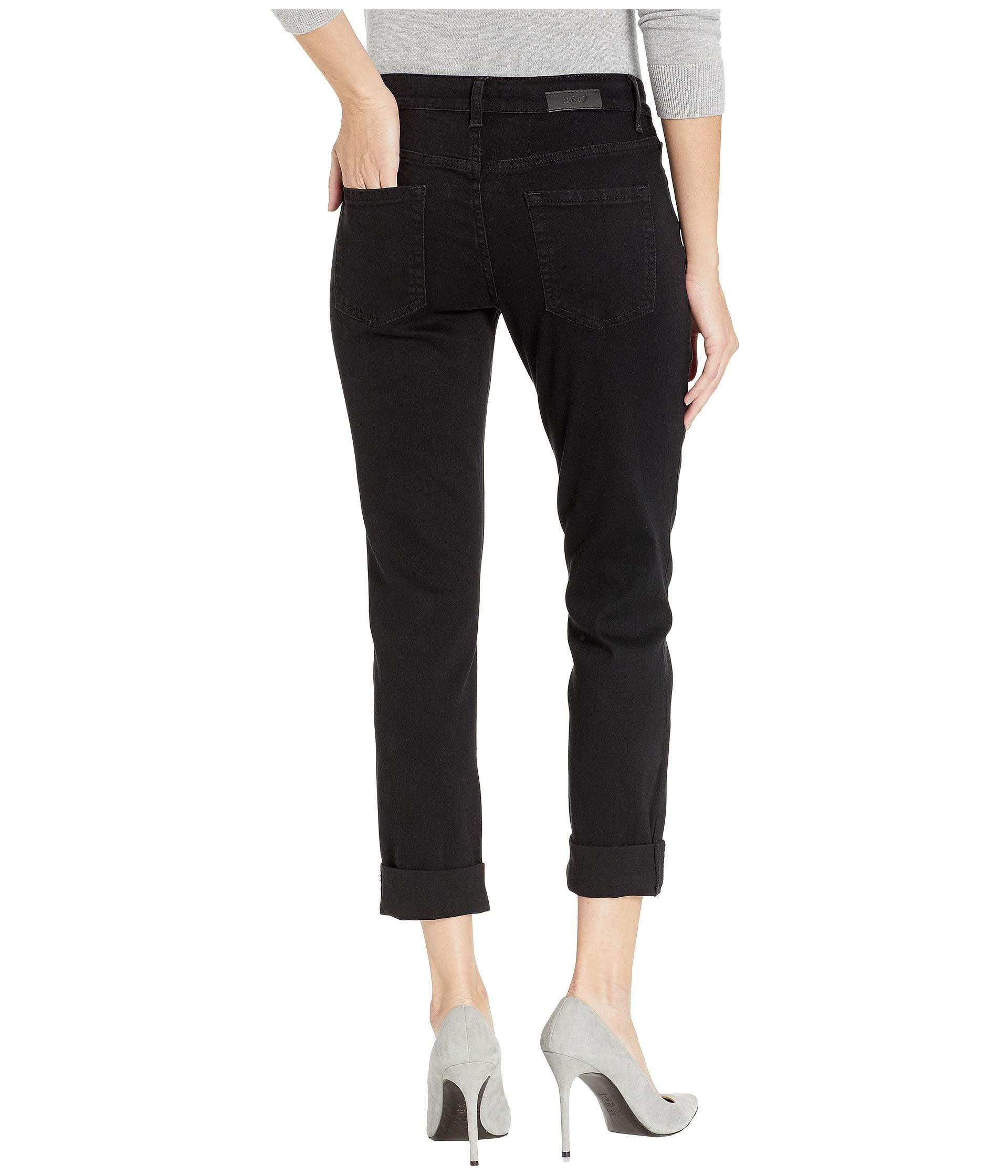 Jag Jeans Carter Girlfriend Crosshatch Denim Jeans in Black - Save 13% ...