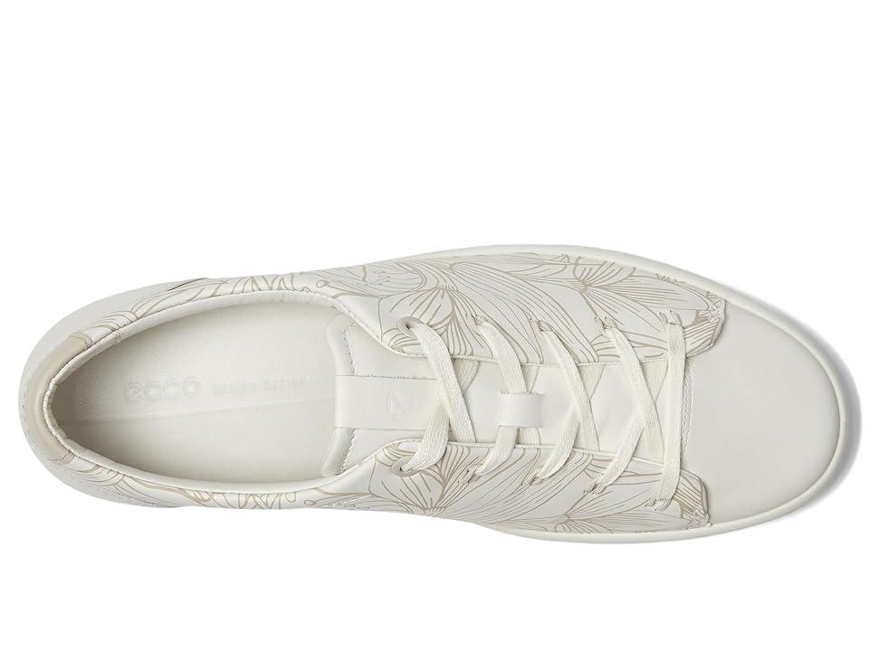 Ecco Floral Leather Lace Up Sneakers in White Lyst