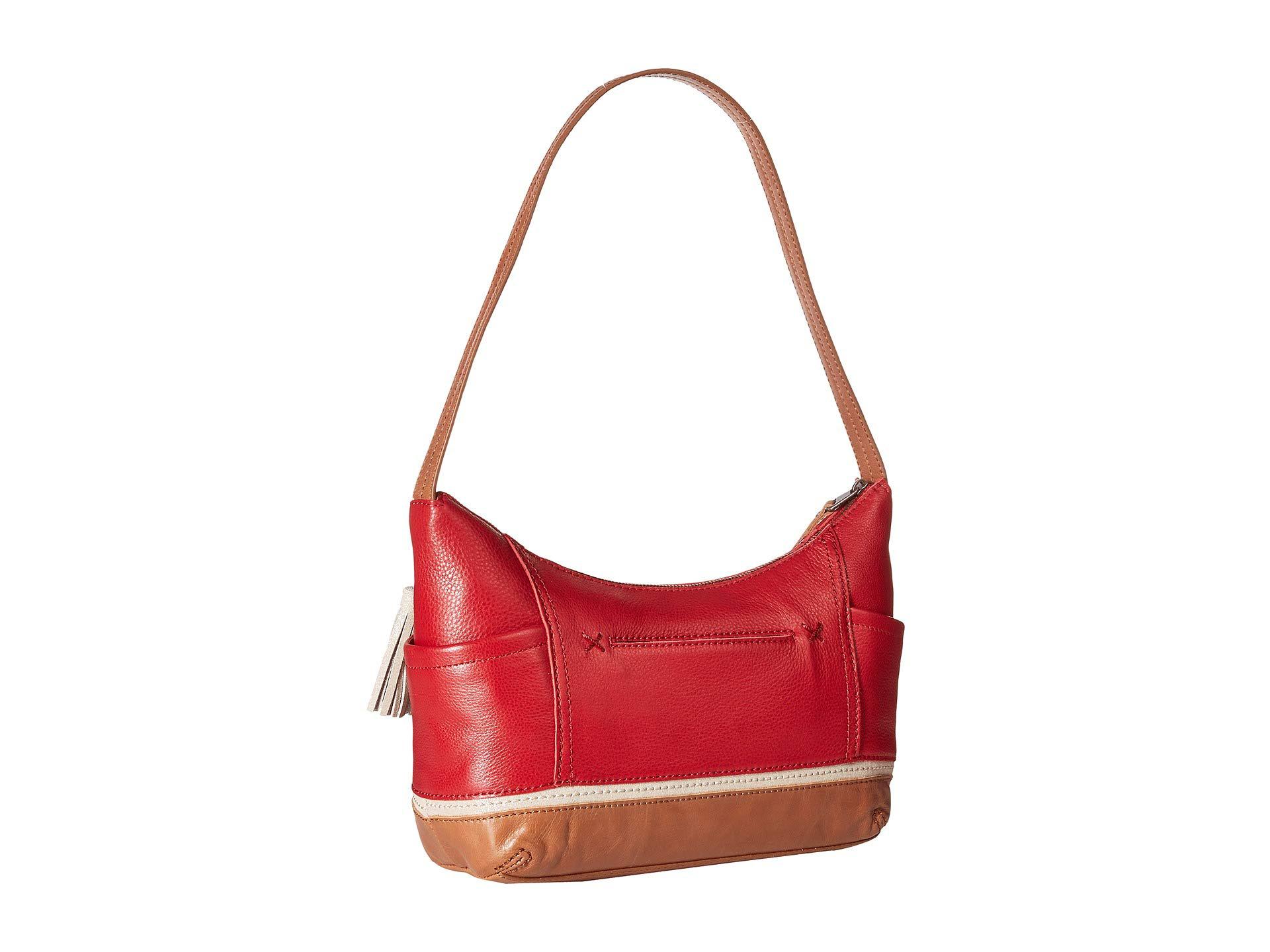 The Sak Leather Kendra Hobo (scarlet Black) Hobo Handbags in Red - Lyst