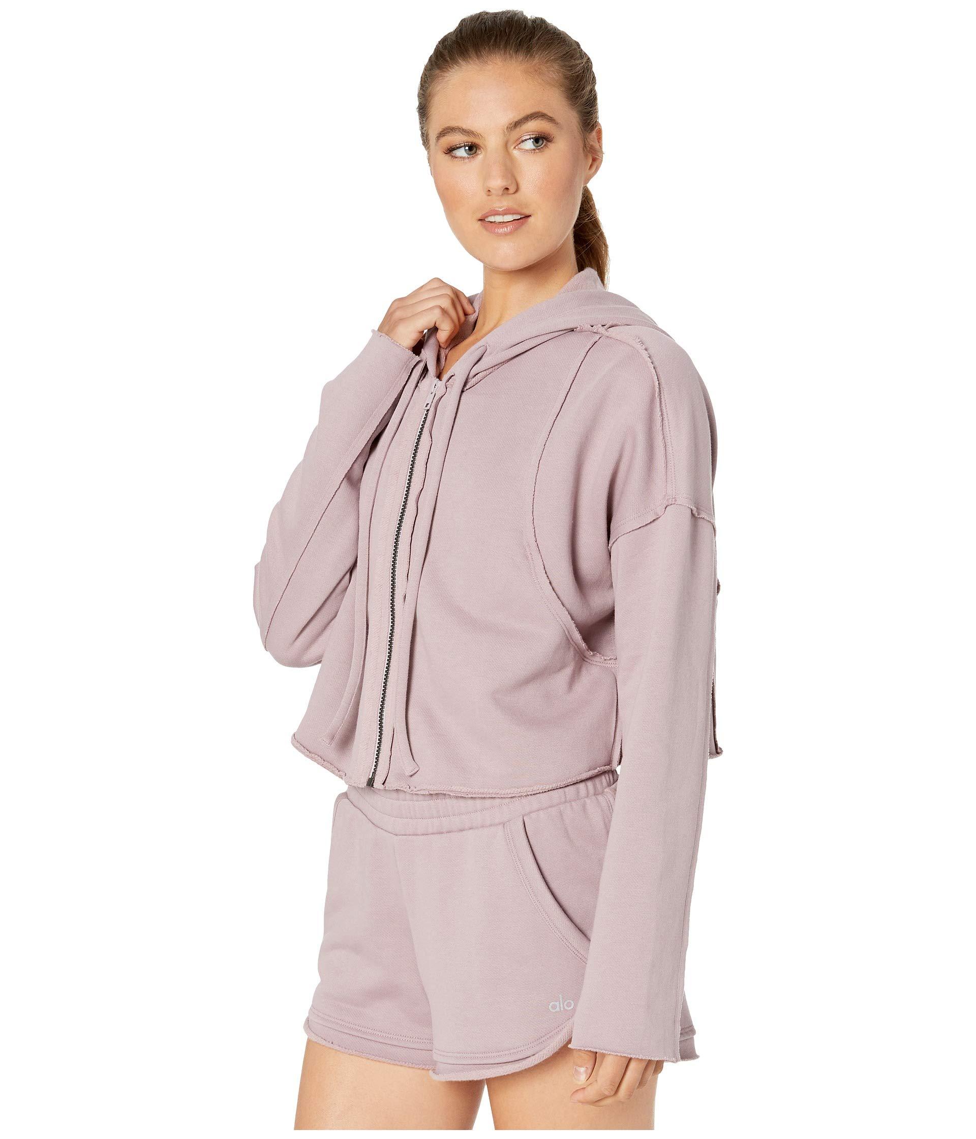 Alo Yoga Fleece Cruiser Crop Jacket in Purple - Lyst