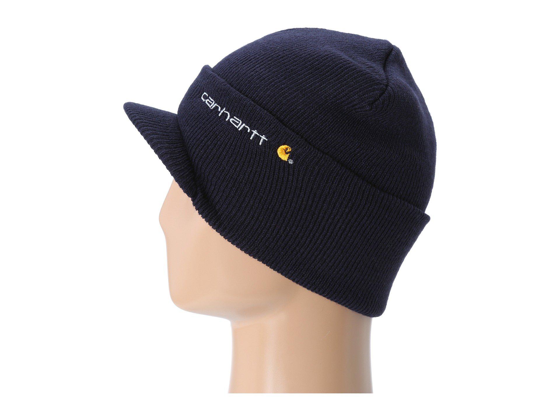 Carhartt Knit Hat With Visor in Blue for Men | Lyst