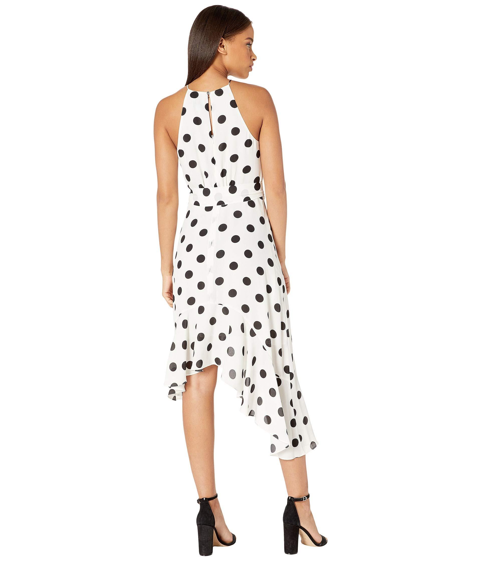 Cece Synthetic Sleeveless Dappled Dot Casscading Ruffle Dress in Soft ...