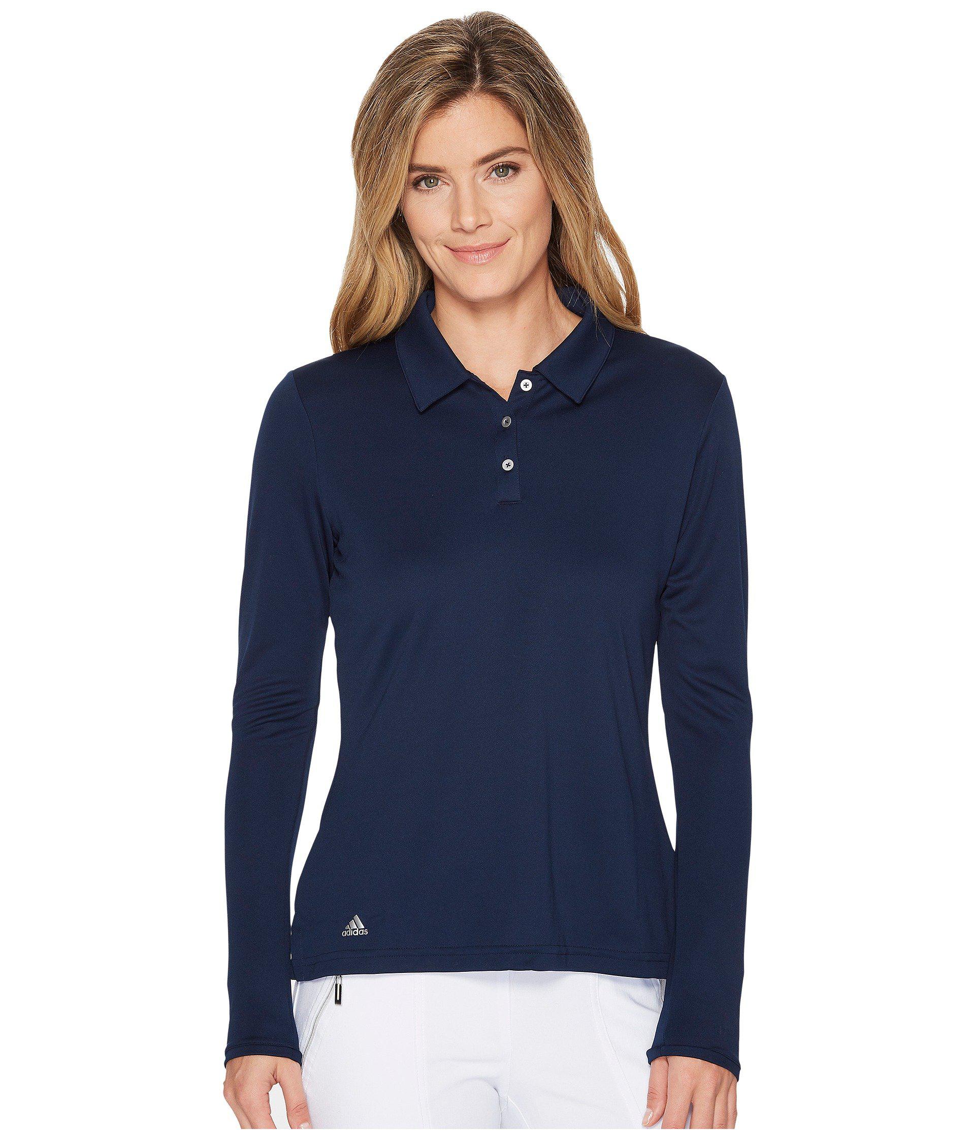 navy blue long sleeve polo shirt womens