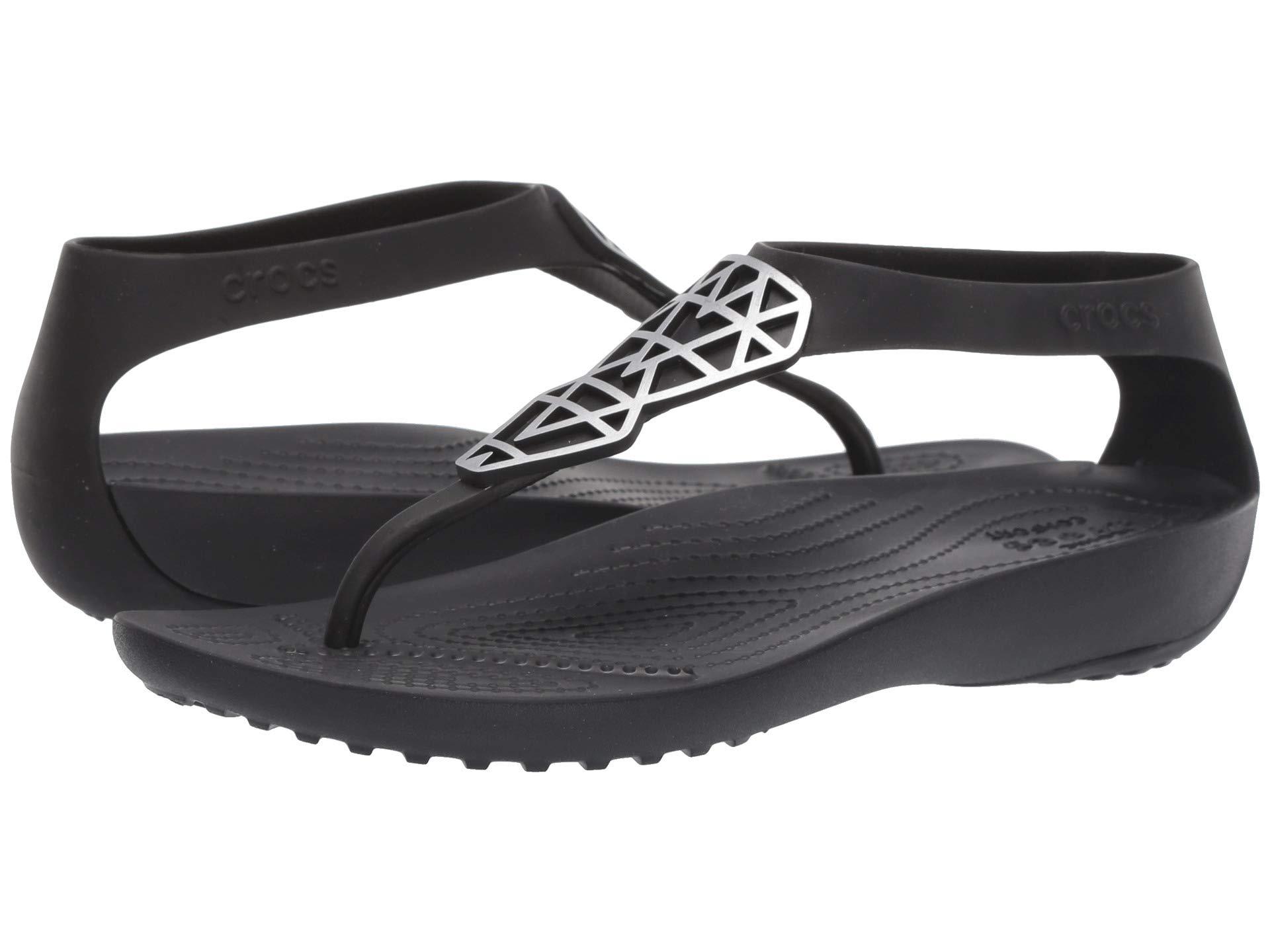 Crocs™ W Serena Embellish Flip 205600-060 Beach & Pool Shoes in Black/Black  (Black) - Save 72% | Lyst