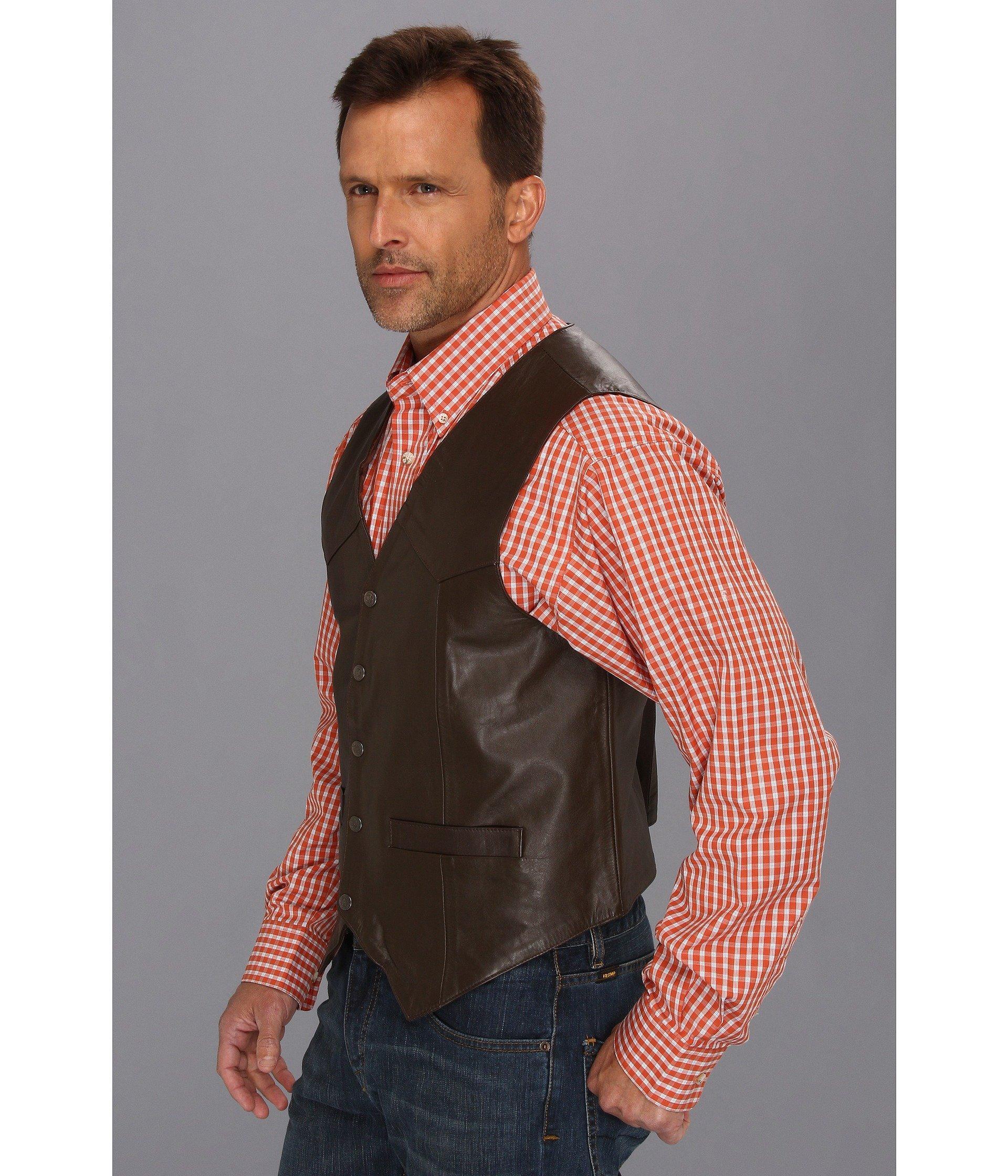 Roper Mens Big and Tall Action Leather Vest