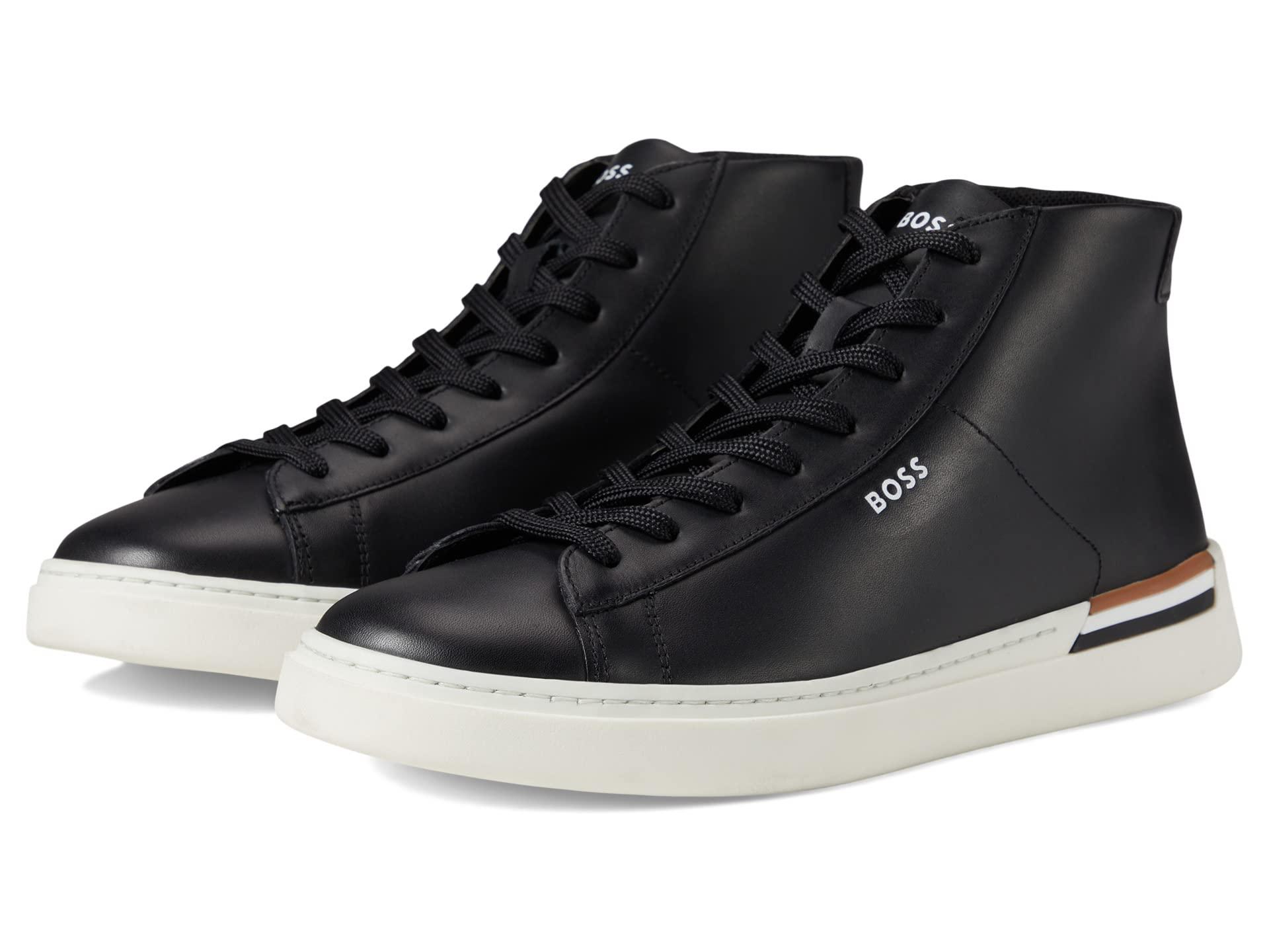 BOSS by HUGO BOSS Clint Smooth Leather High-top Sneakers in Black for Men |  Lyst
