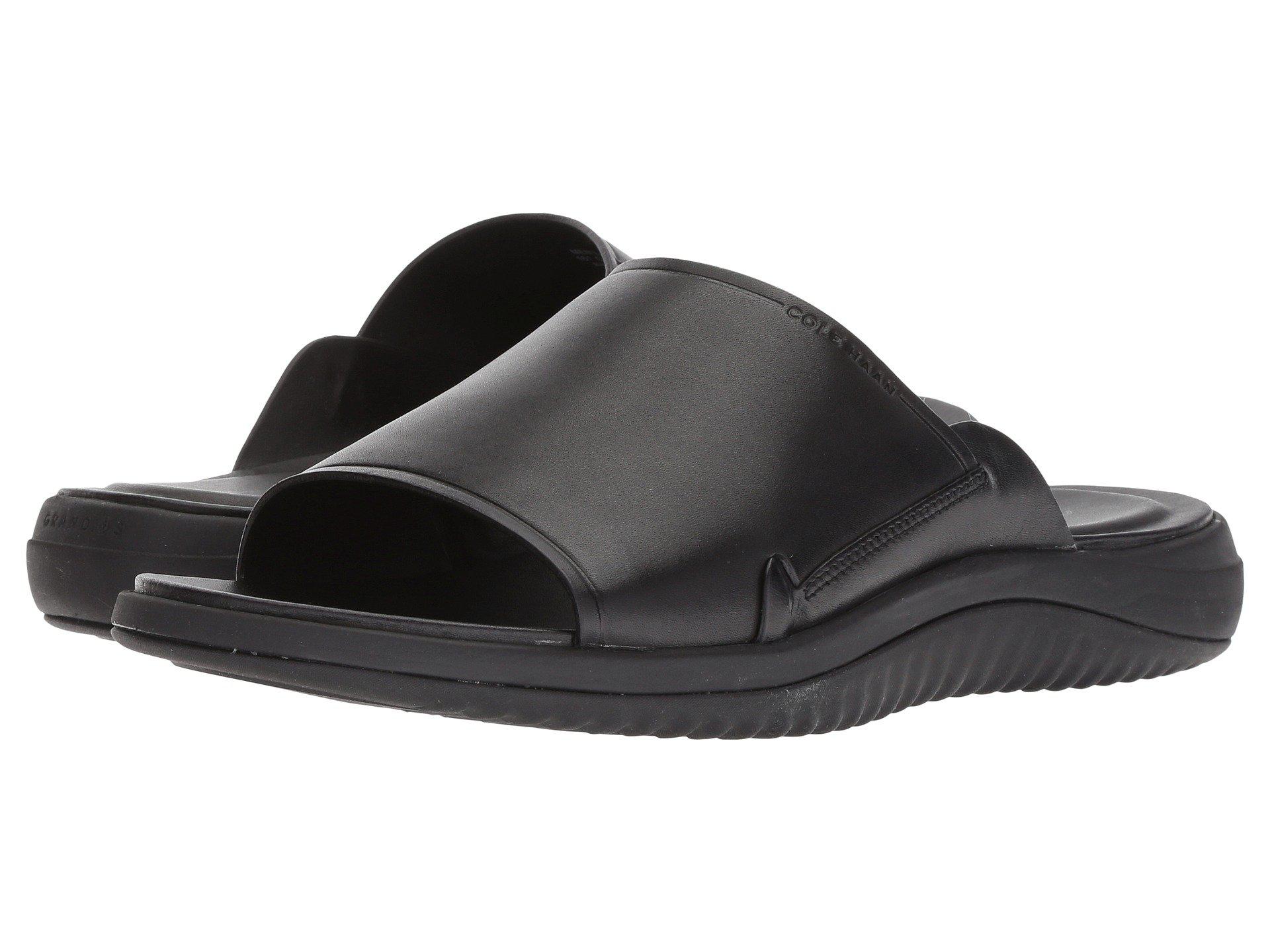 Cole Haan Leather 2.zerogrand Slide Sandal (black/black) Men's Sandals ...