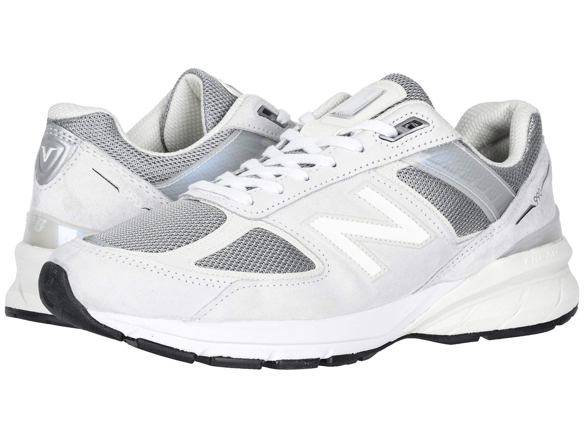 New Balance Leather 990v5 in Gray for Men - Lyst