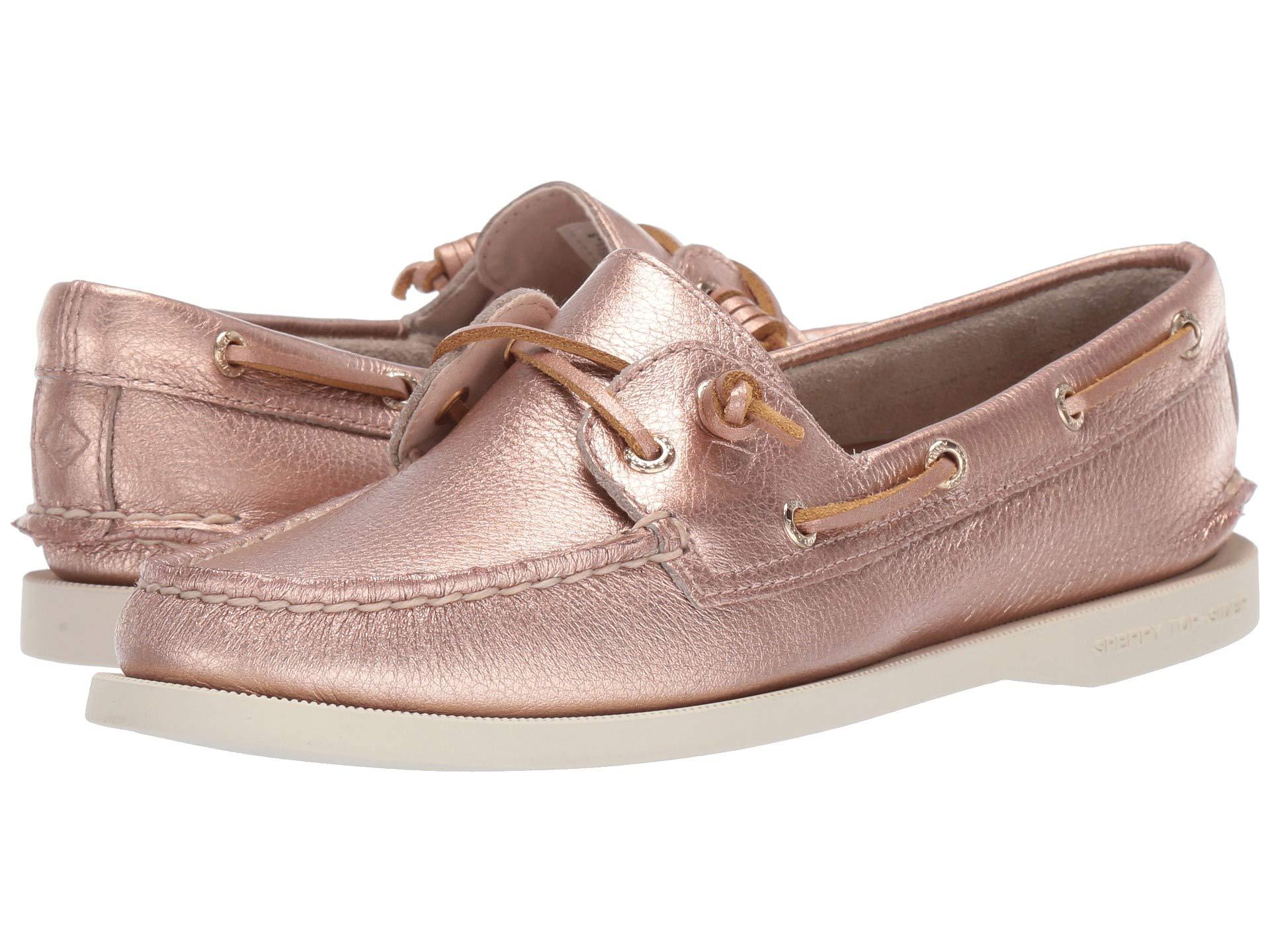 sperry rose gold loafers