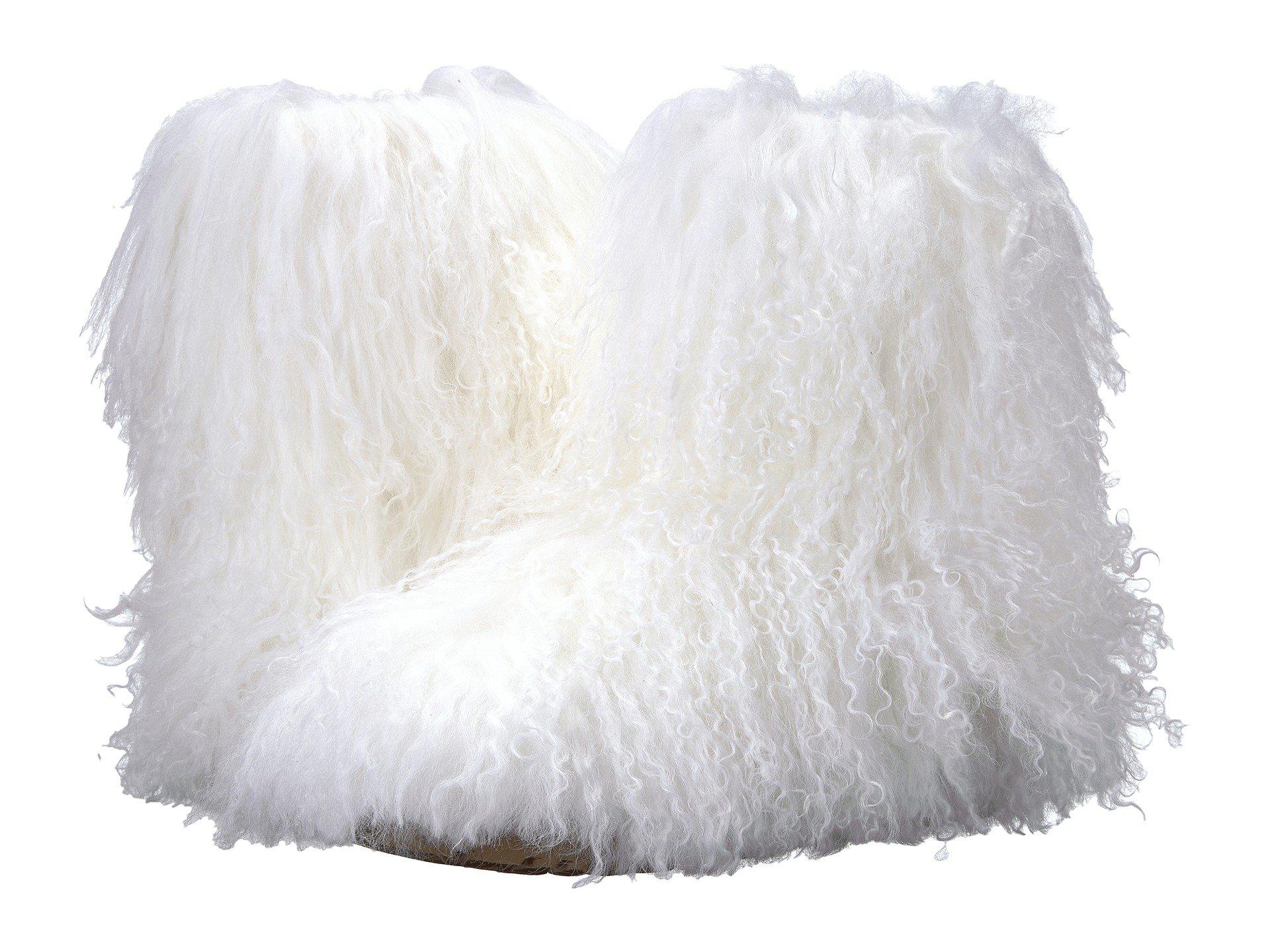 white fluffy ugg boots