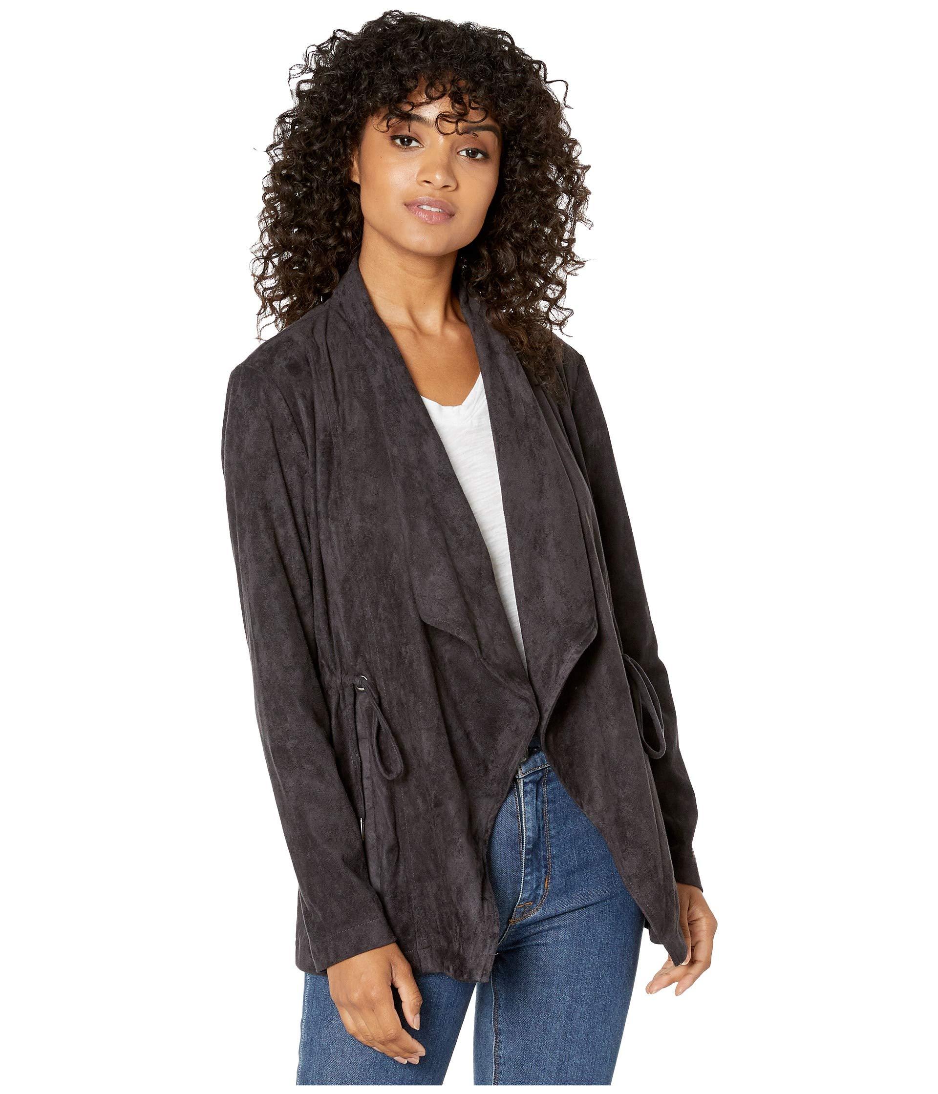 cupcakes and cashmere Womens Deva Drape Front Soft Lamb Leather Jacket