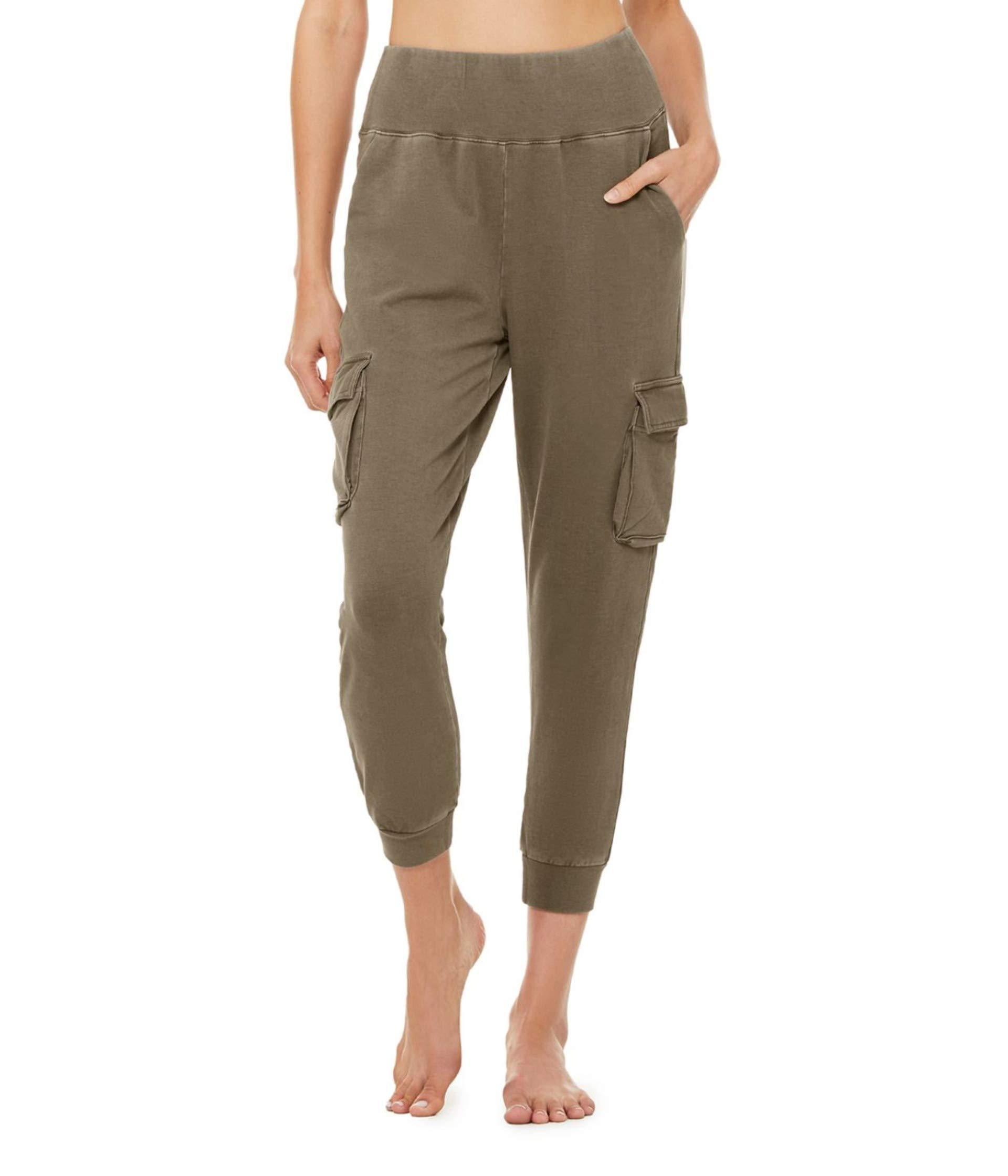 Alo Yoga Washed 7/8 High-waist Cargo Sweatpants in Green