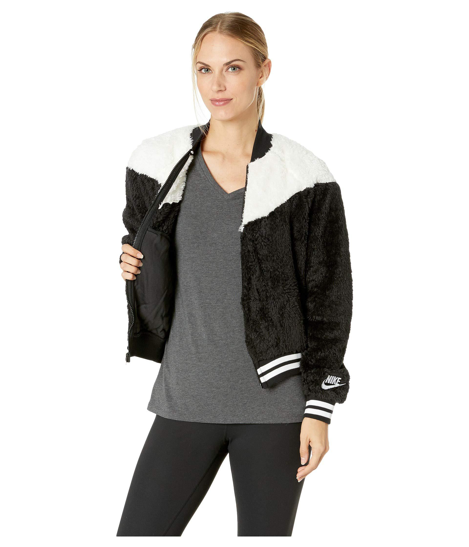 women's nike sportswear sherpa wolf bomber jacket