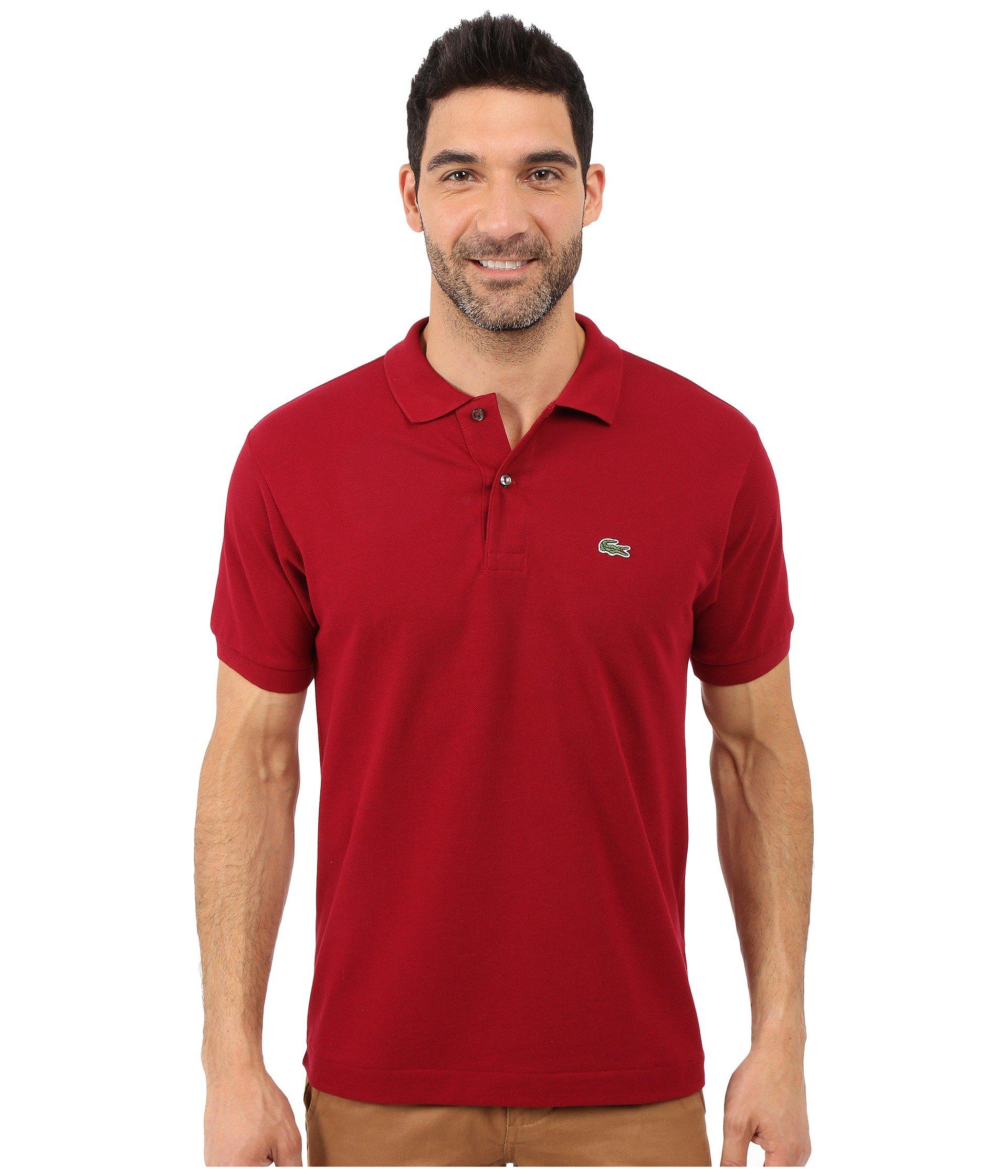 Lacoste Cotton L1212 Classic Pique Polo Shirt in Burgundy (Red) for Men