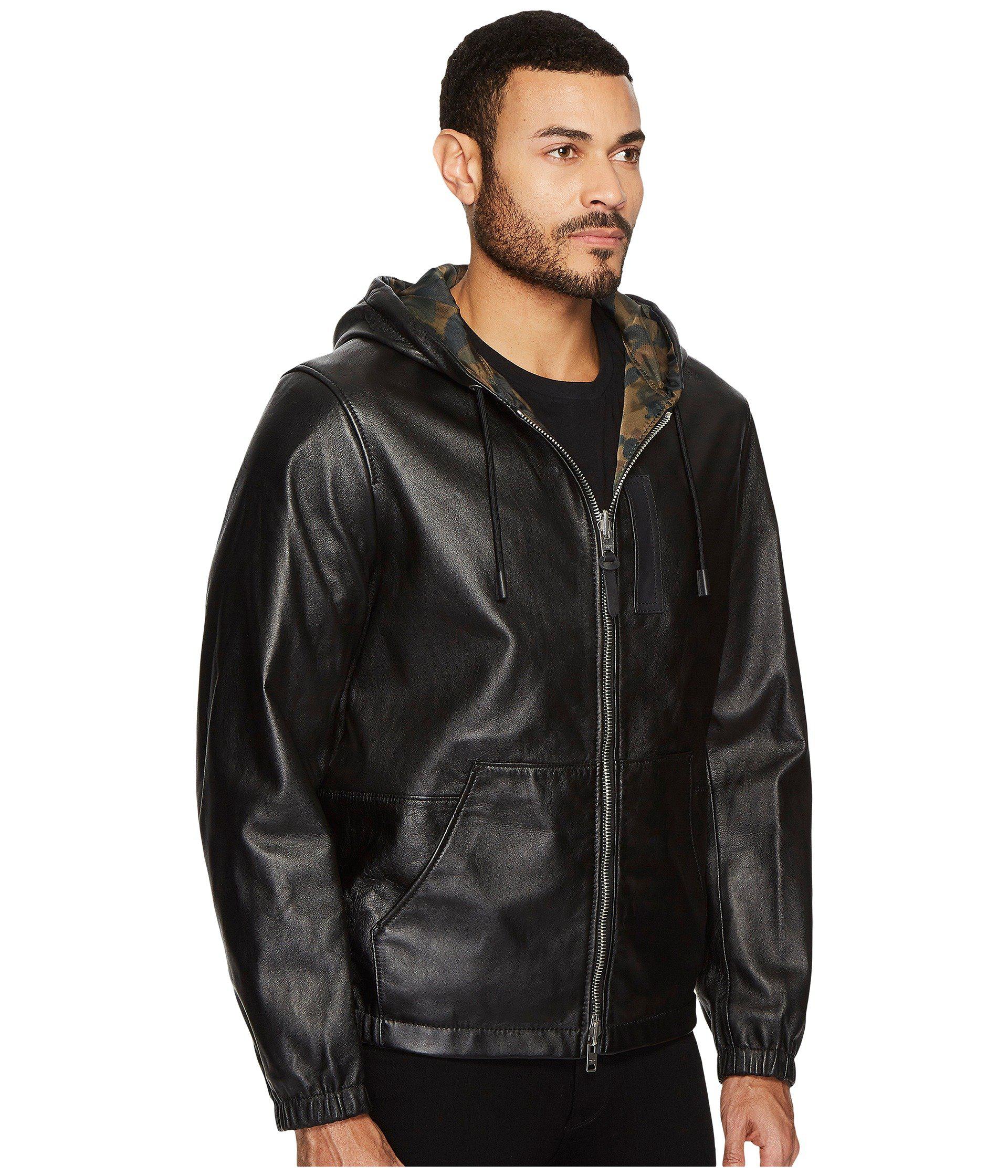 coach leather trainer jacket