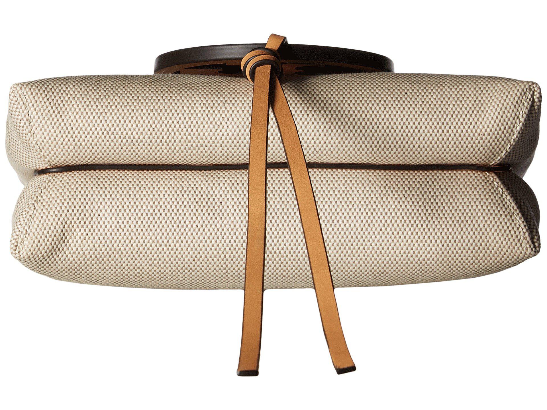 Tory Burch Miller Crossbody Canvas (natural/vachetta) Handbags in Natural - Lyst