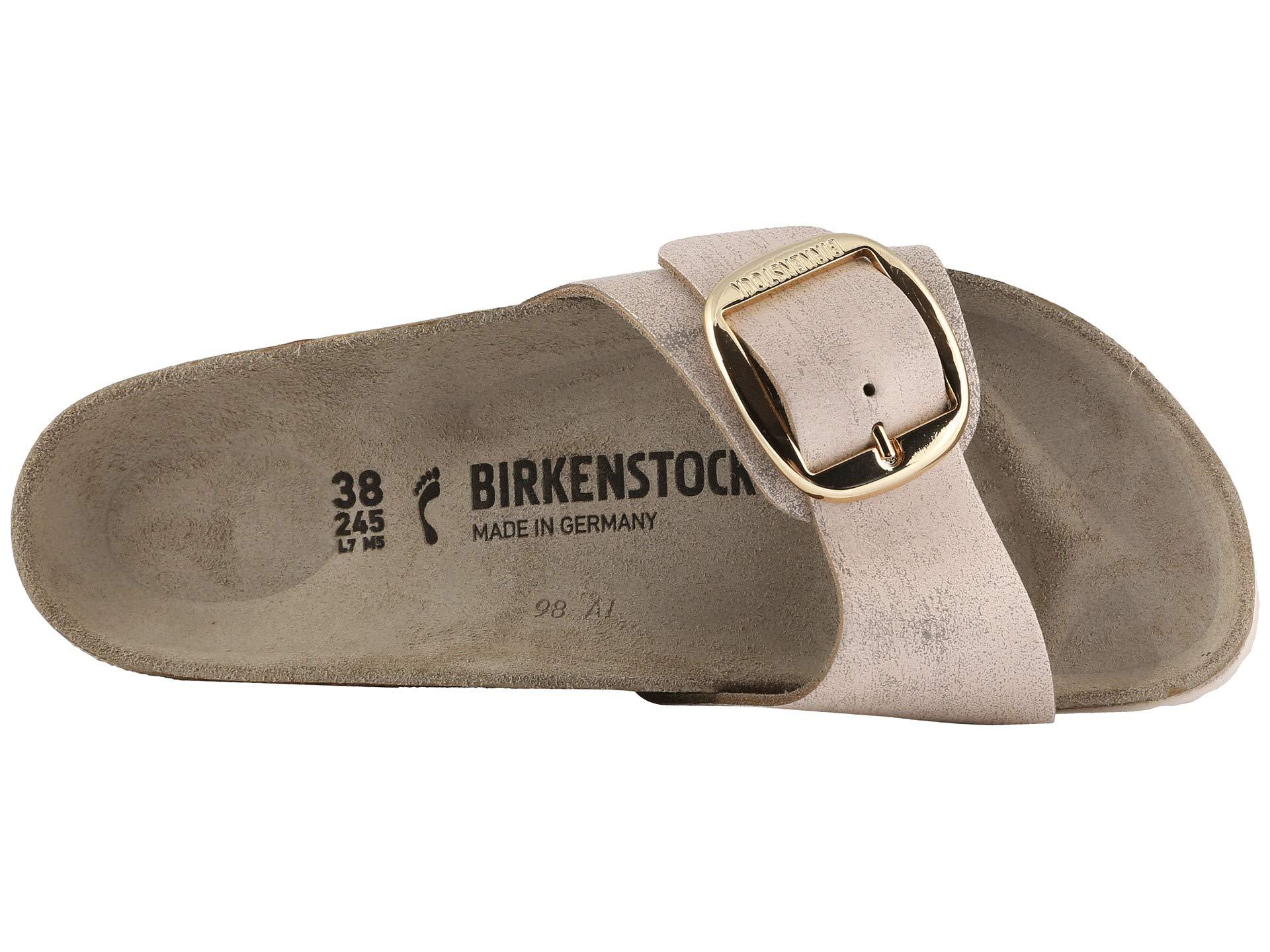 Birkenstock Madrid Big Buckle Sl W Sandal Washed Metallic Rose Gold | Lyst