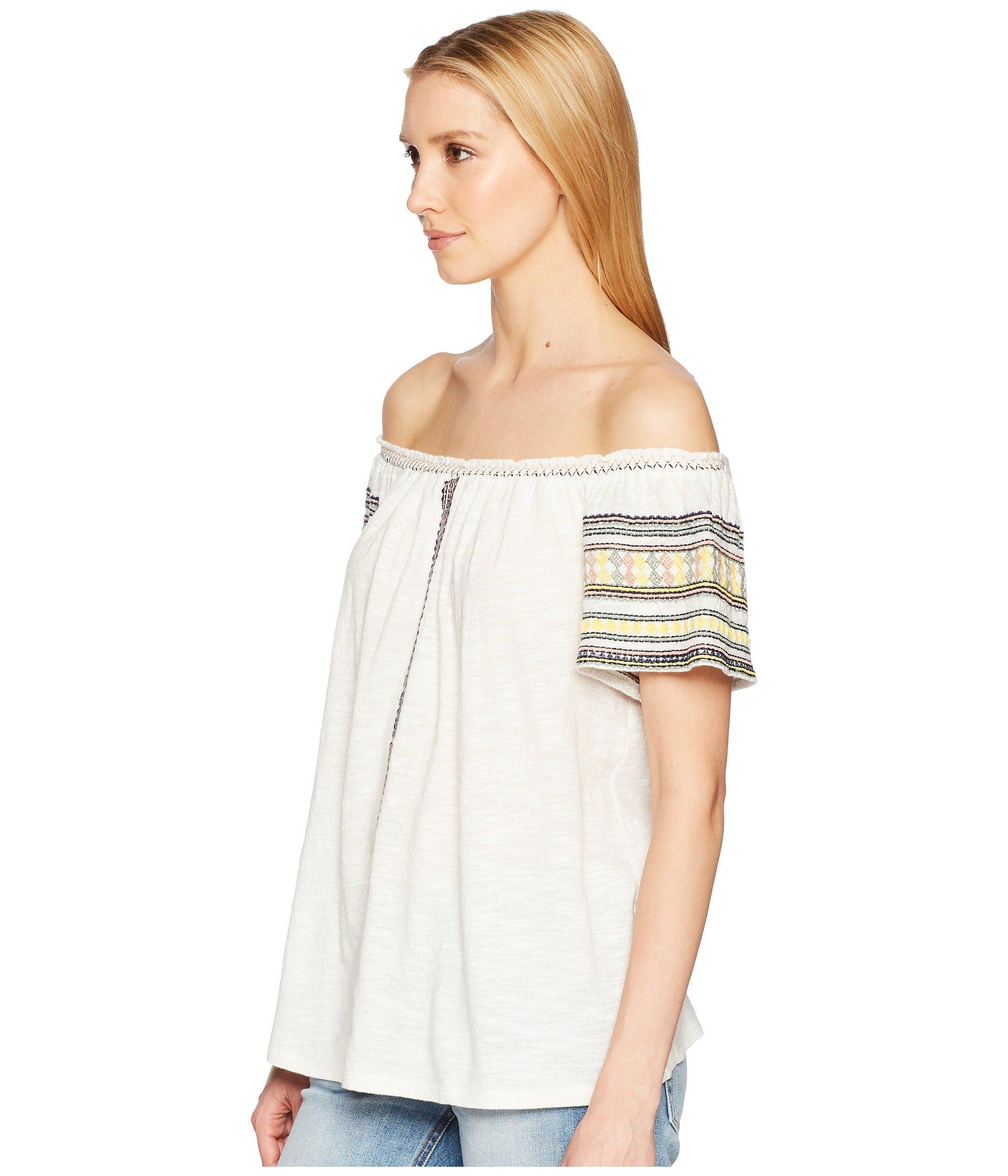 lucky brand women's embroidered top