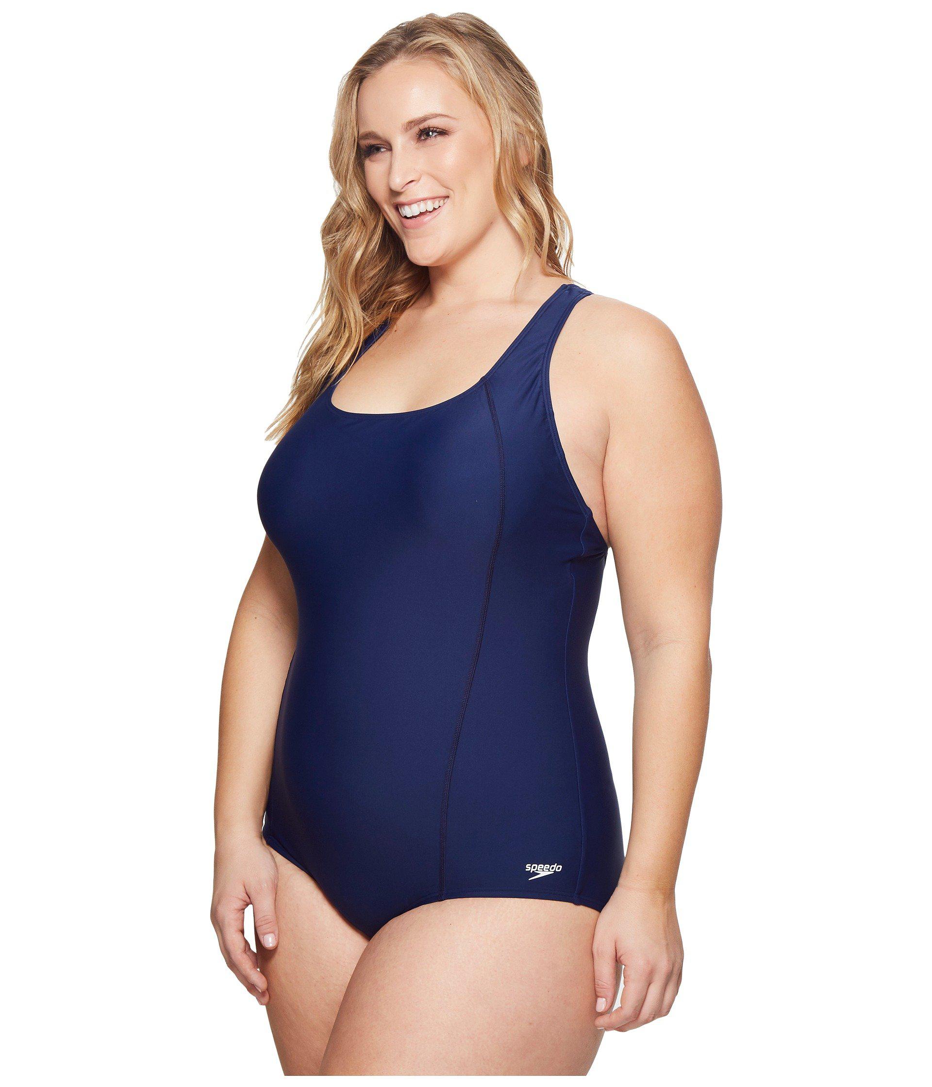 Speedo Synthetic Plus Size Conservative Ultraback One Piece ( Black) Women's  Swimsuits One Piece in Blue - Lyst