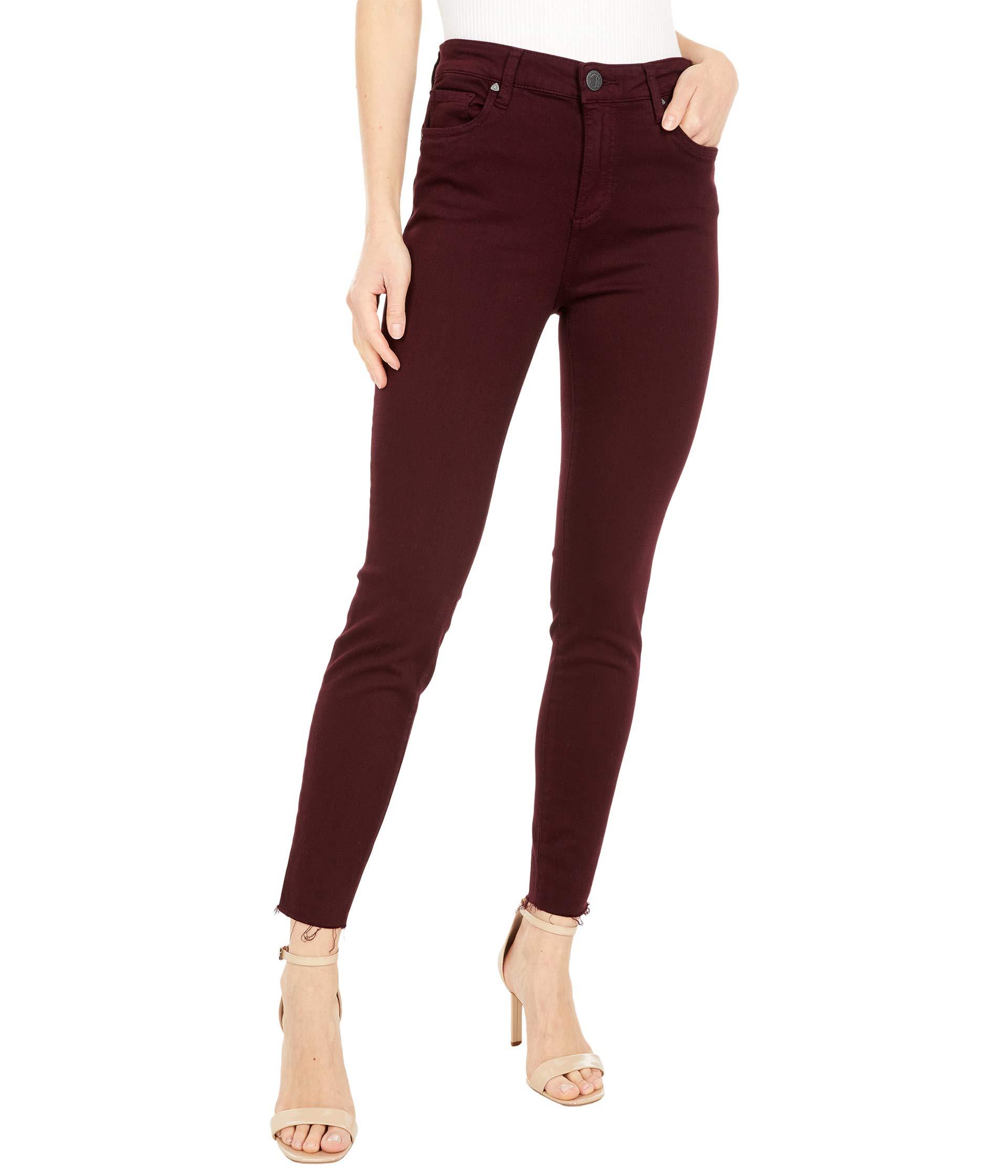 KUT from the Kloth Womens Donna Ankle Skinny Jeans in Deep Plum 