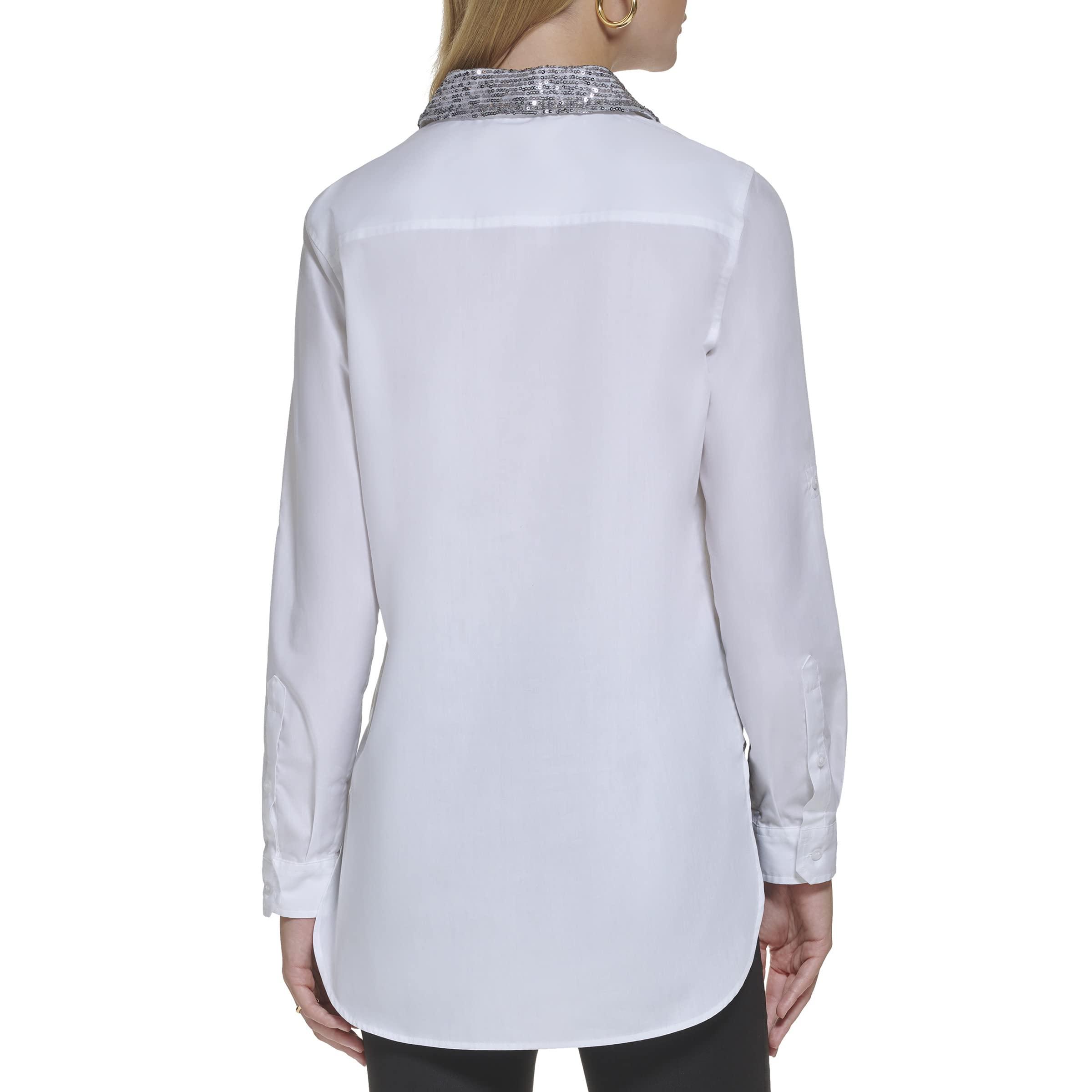 Calvin Klein Boyfriend Tunic With Sequin in White | Lyst