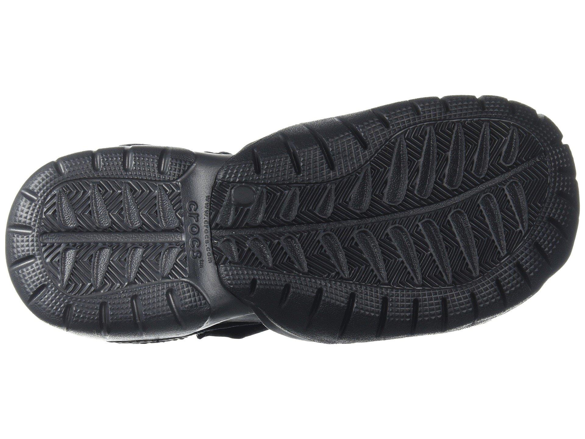 Crocs™ Swiftwater Leather Fisherman in Black/Graphite (Black) for Men ...