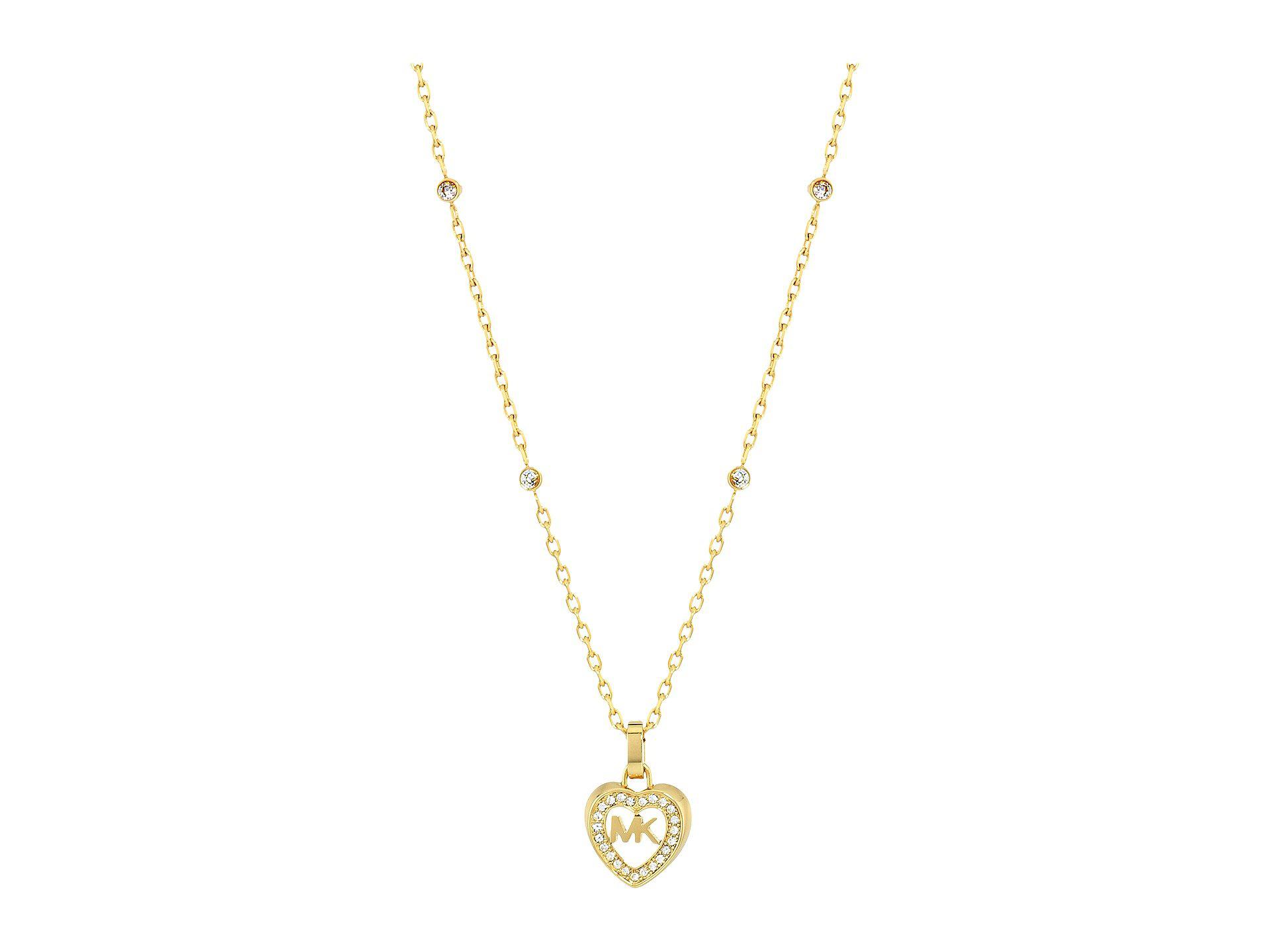 Michael Kors Love Is In The Air Pave Heart Pendant Necklace (gold ...